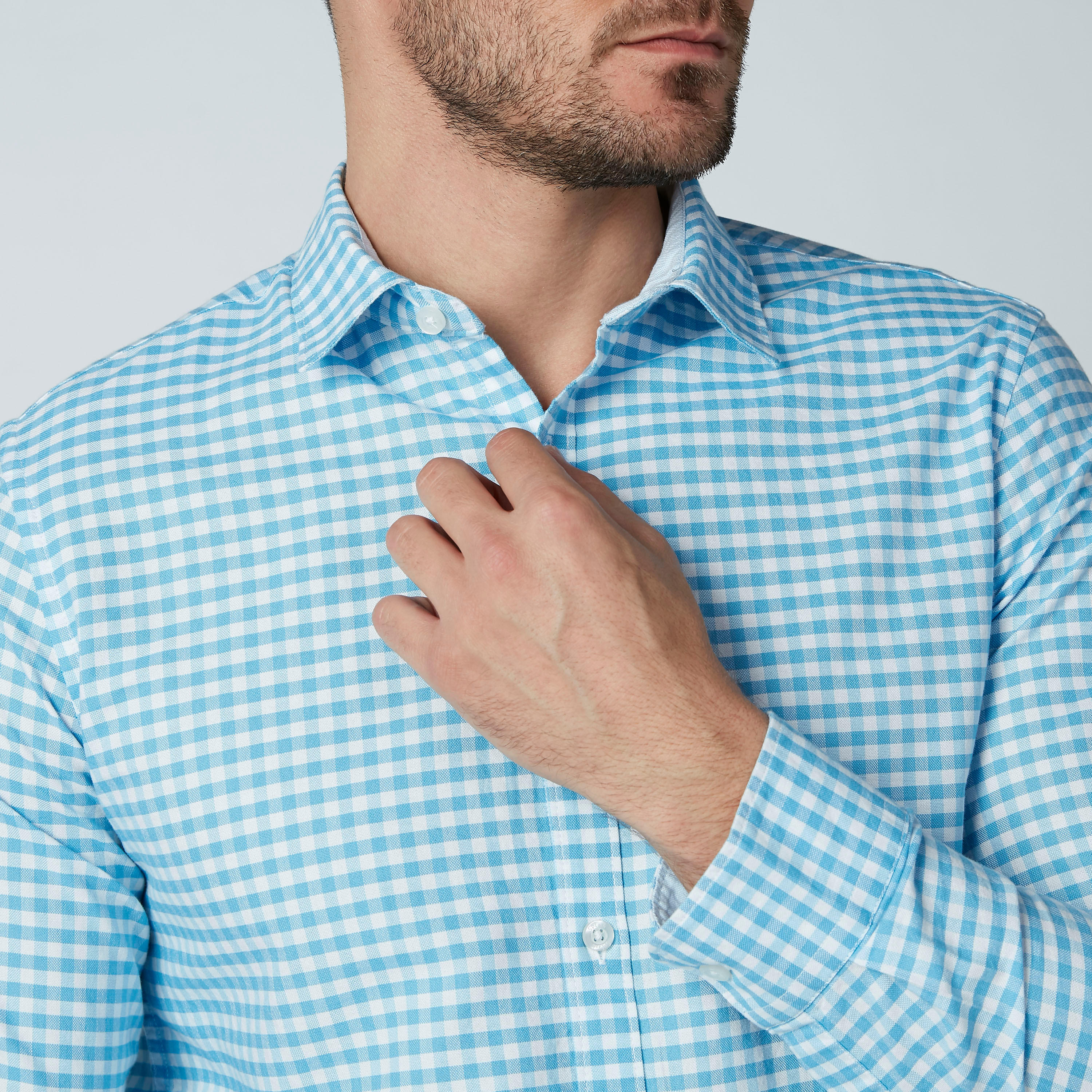 قميص رسمي كاروهات بأكمام طويلة وأزرار-men-clothing-shirts-image-2