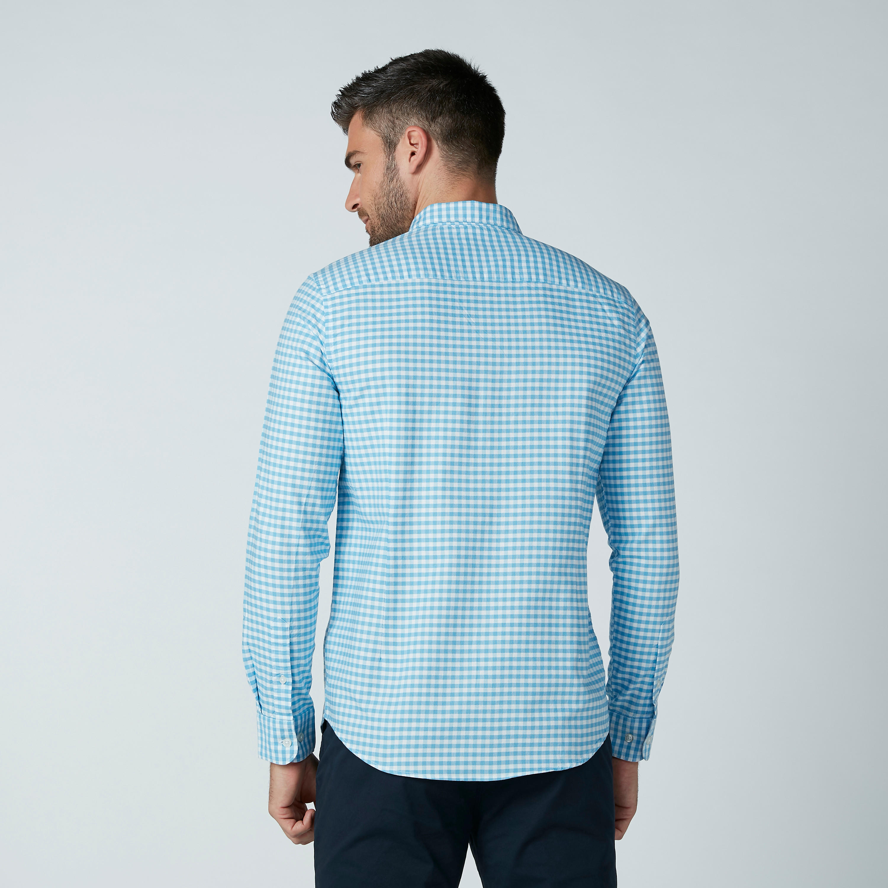 Chequered Formal Shirt with Long Sleeves and Complete Placket-men-clothing-shirts-image-6