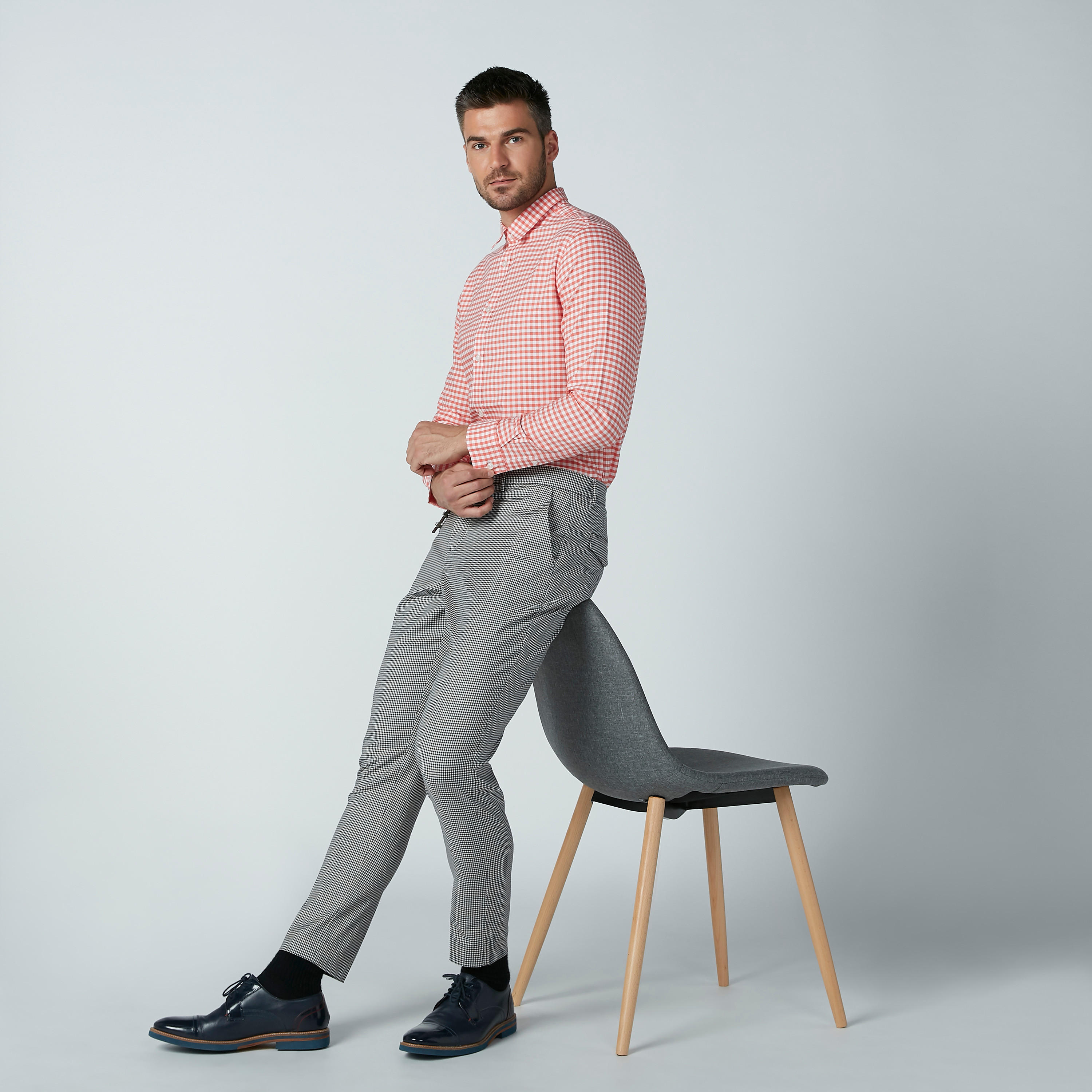 قميص رسمي كاروهات بأكمام طويلة-men-clothing-shirts-image-2