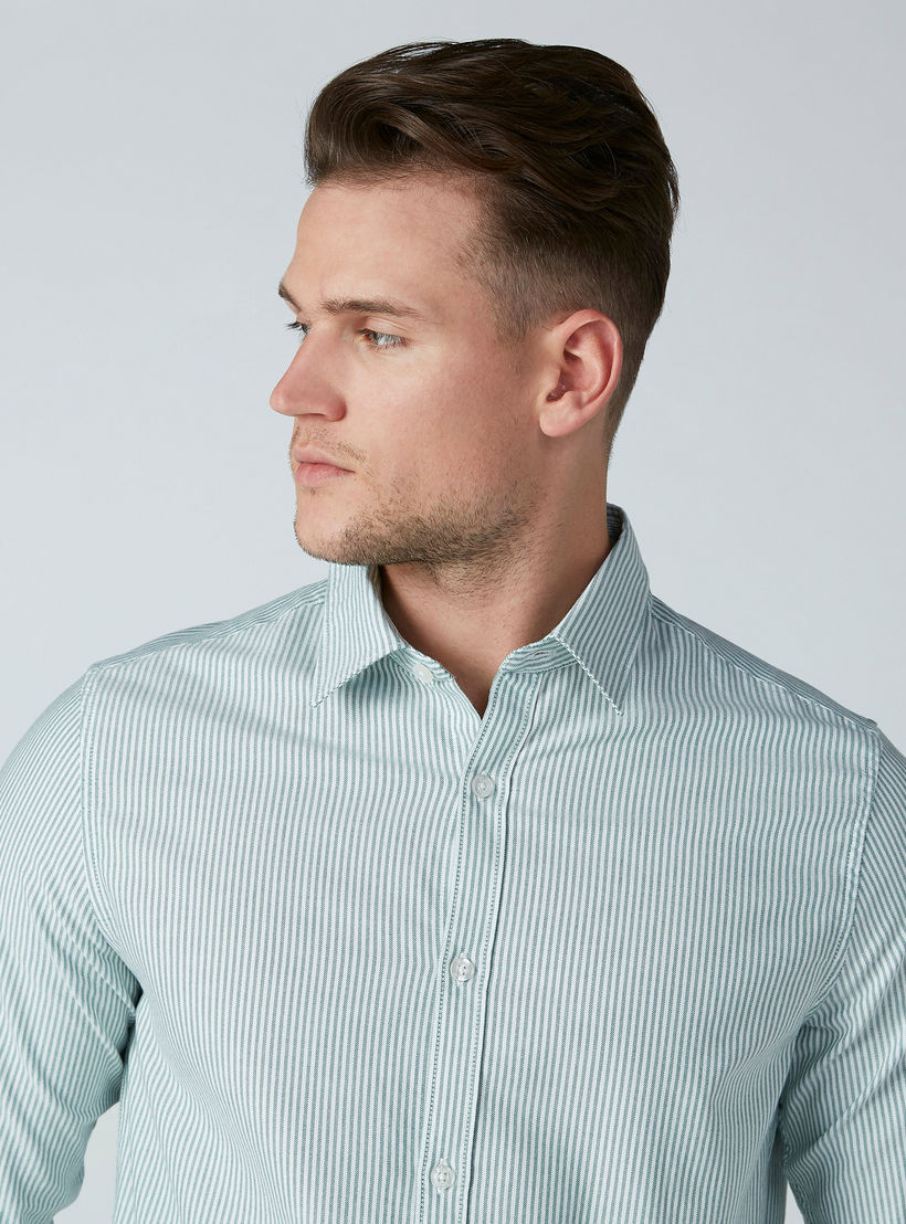 Long Sleeved Shirt with Stripes and Complete Placket-men-clothing-shirts-image-2
