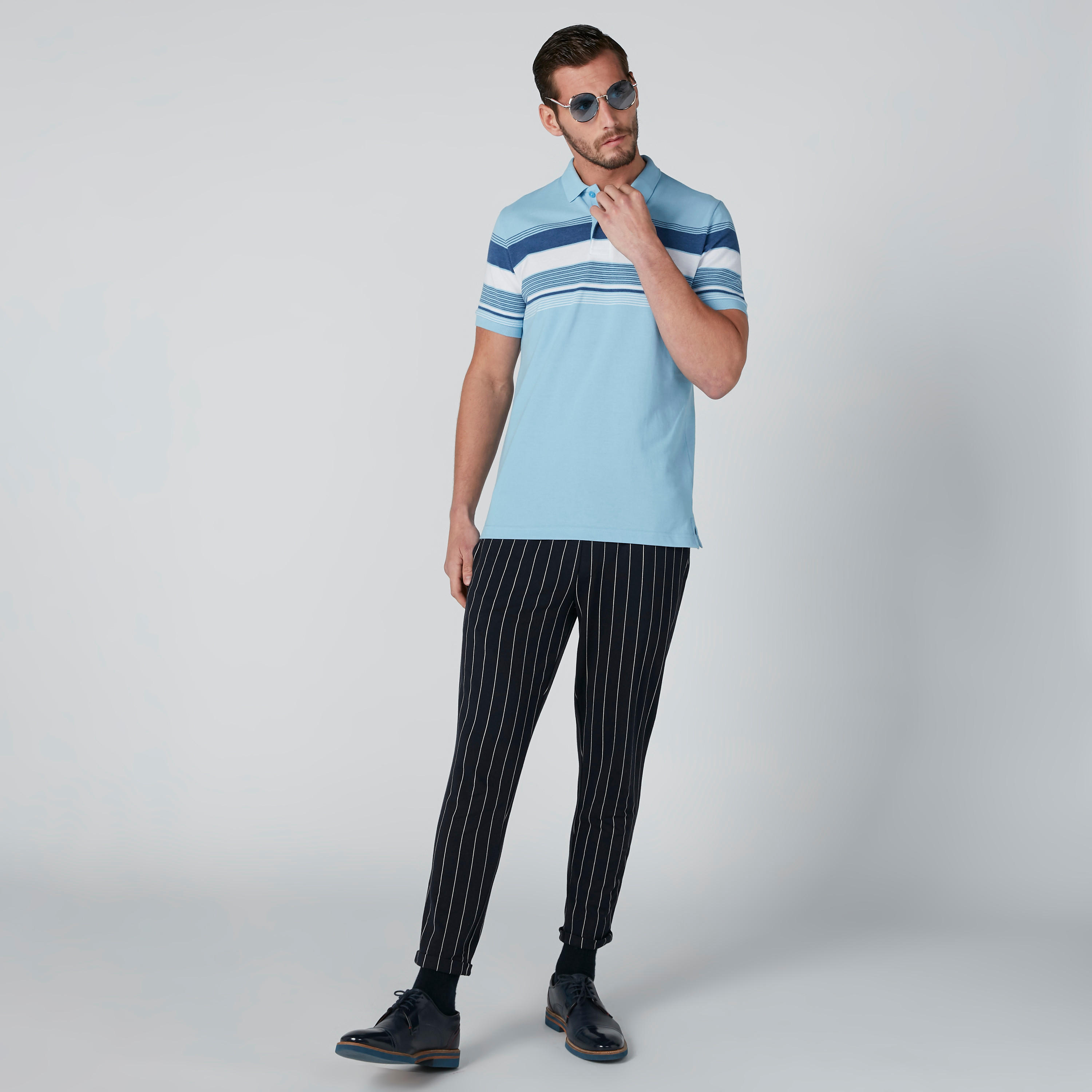 تيشيرت مستدام بولو سليم فيت مقلّم -men-clothing-tshirtsandpolos-polos-image-6
