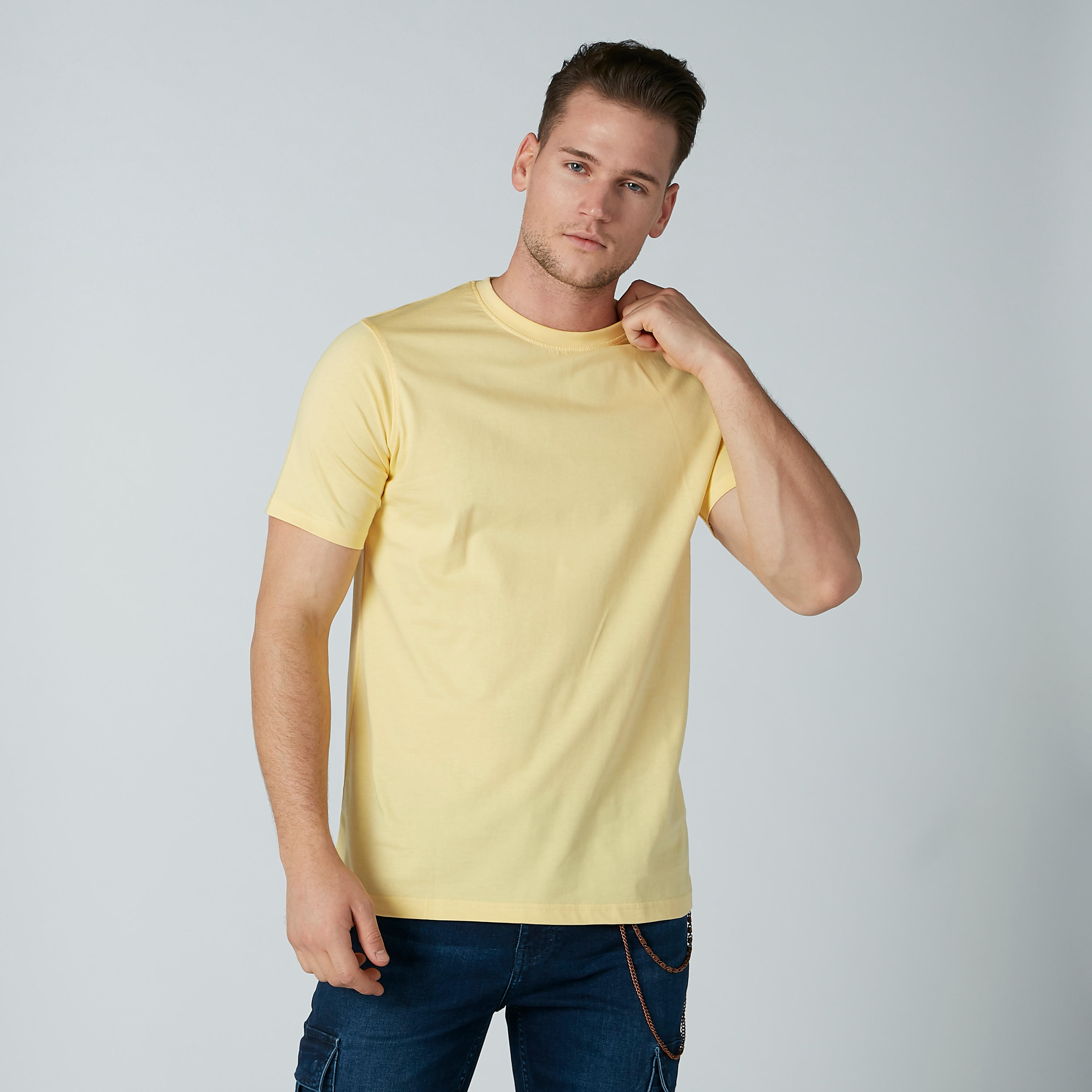 Basic T-Shirt with Short Sleeves and Round Neck-men-clothing-tshirtsandpolos-tshirts-image-2