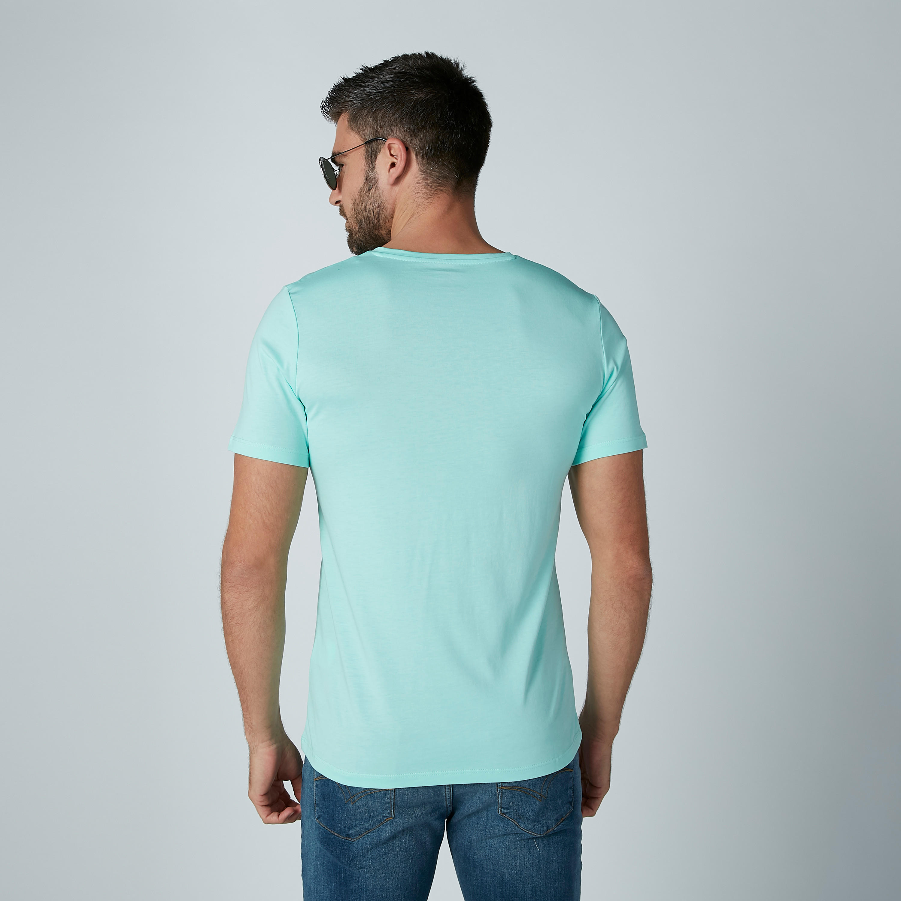 Solid T-shirt with V-neck-men-clothing-tshirtsandpolos-tshirts-image-3