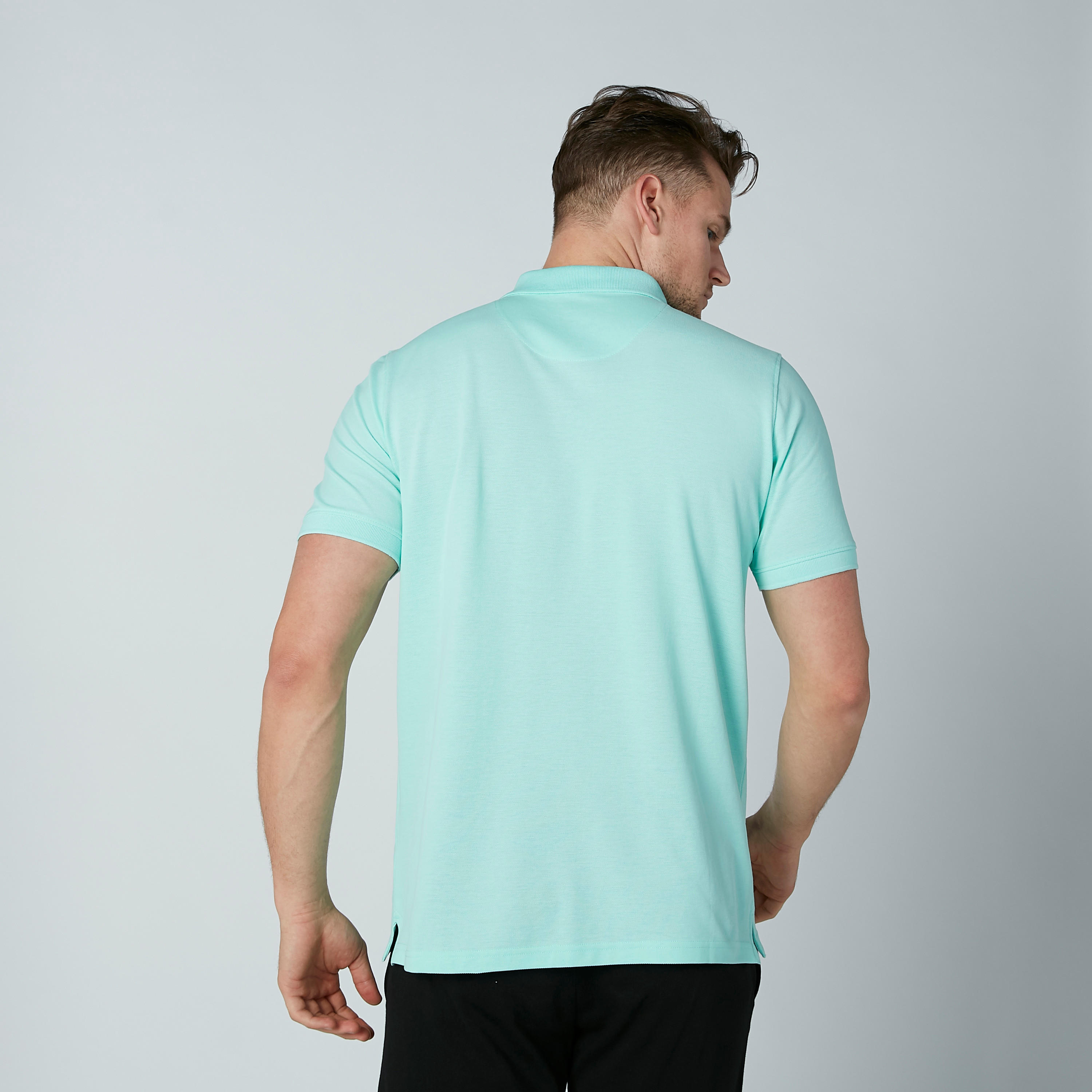 Solid T-Shirt with Polo Neck and Short Sleeves-men-clothing-tshirtsandpolos-polos-image-4