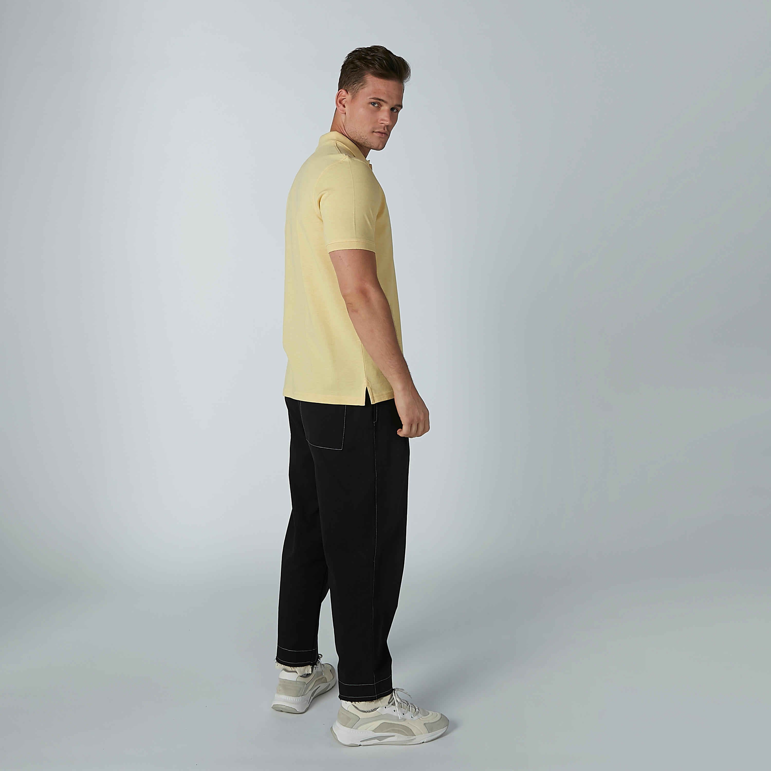 Solid Polo T-shirt with Short Sleeves-men-clothing-tshirtsandpolos-polos-image-3