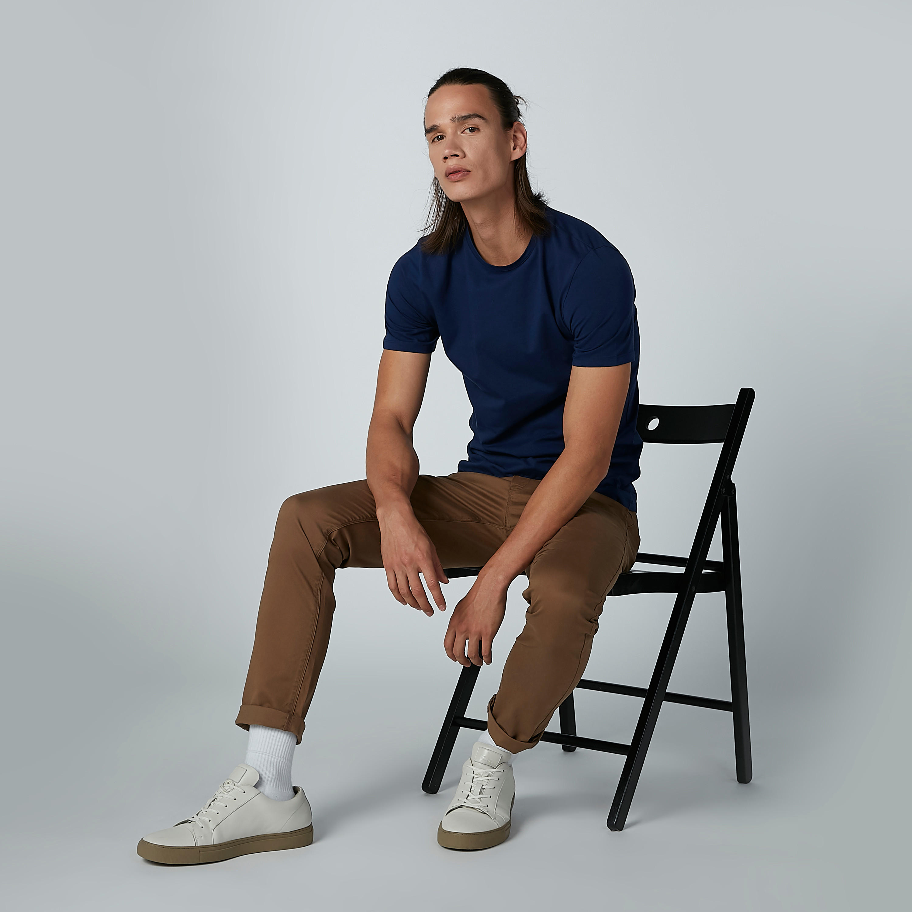 Plain T-shirt with Round Neck and Short Sleeves-men-clothing-tshirtsandpolos-tshirts-image-1