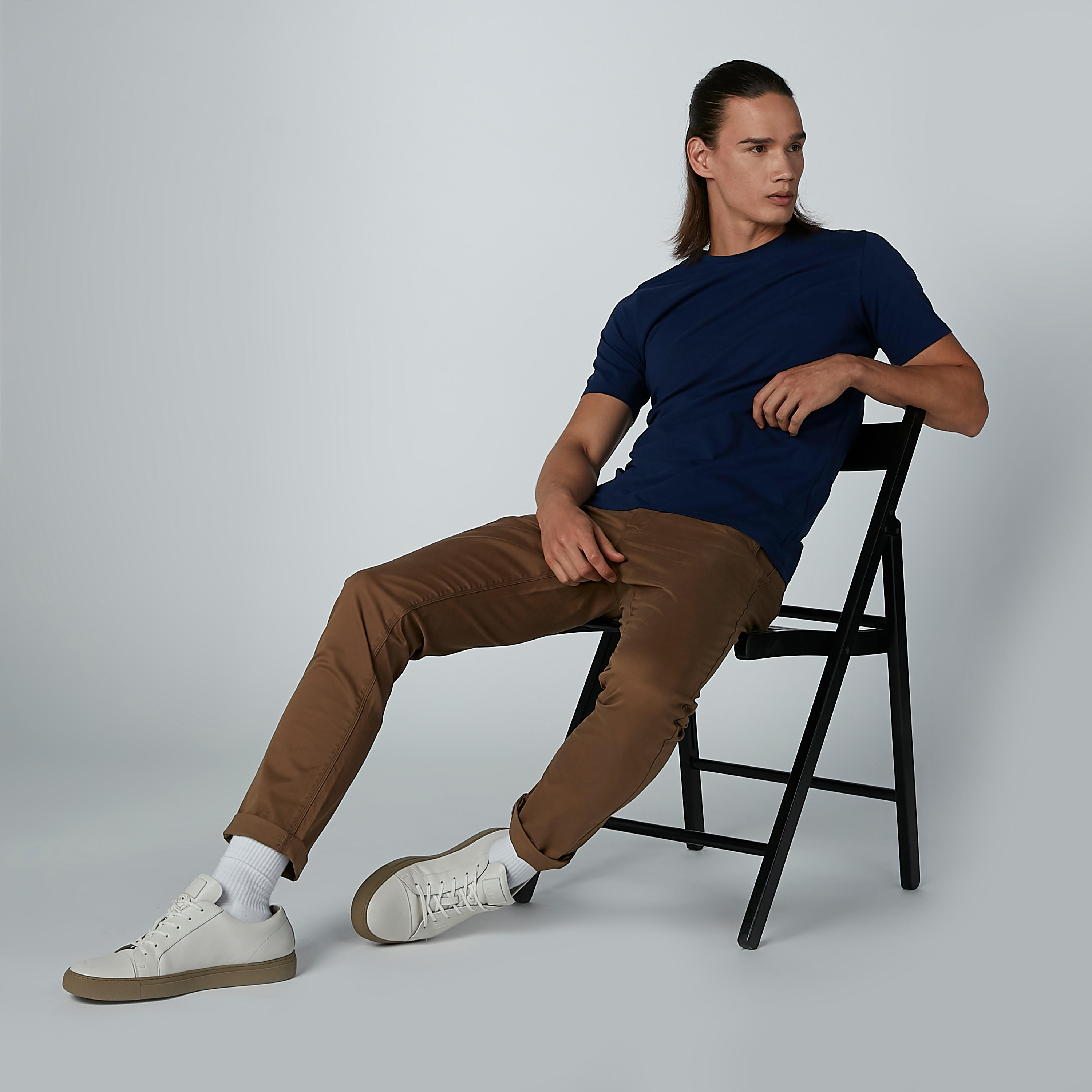 Plain T-shirt with Round Neck and Short Sleeves-men-clothing-tshirtsandpolos-tshirts-image-3