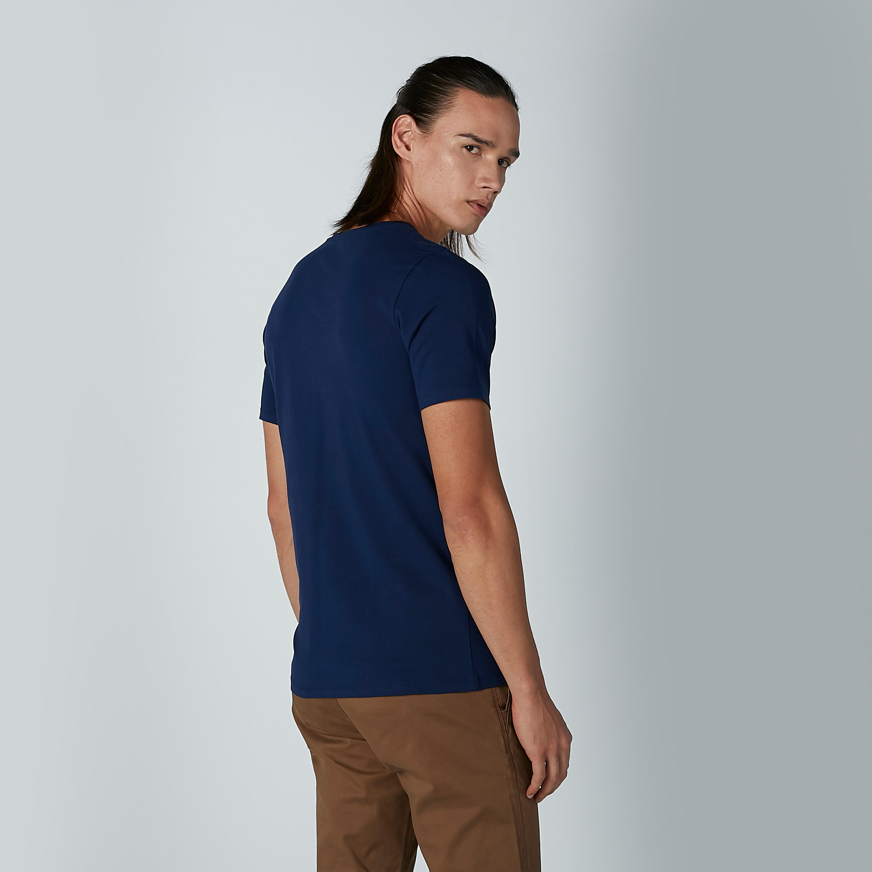 Plain T-shirt with Round Neck and Short Sleeves-men-clothing-tshirtsandpolos-tshirts-image-4