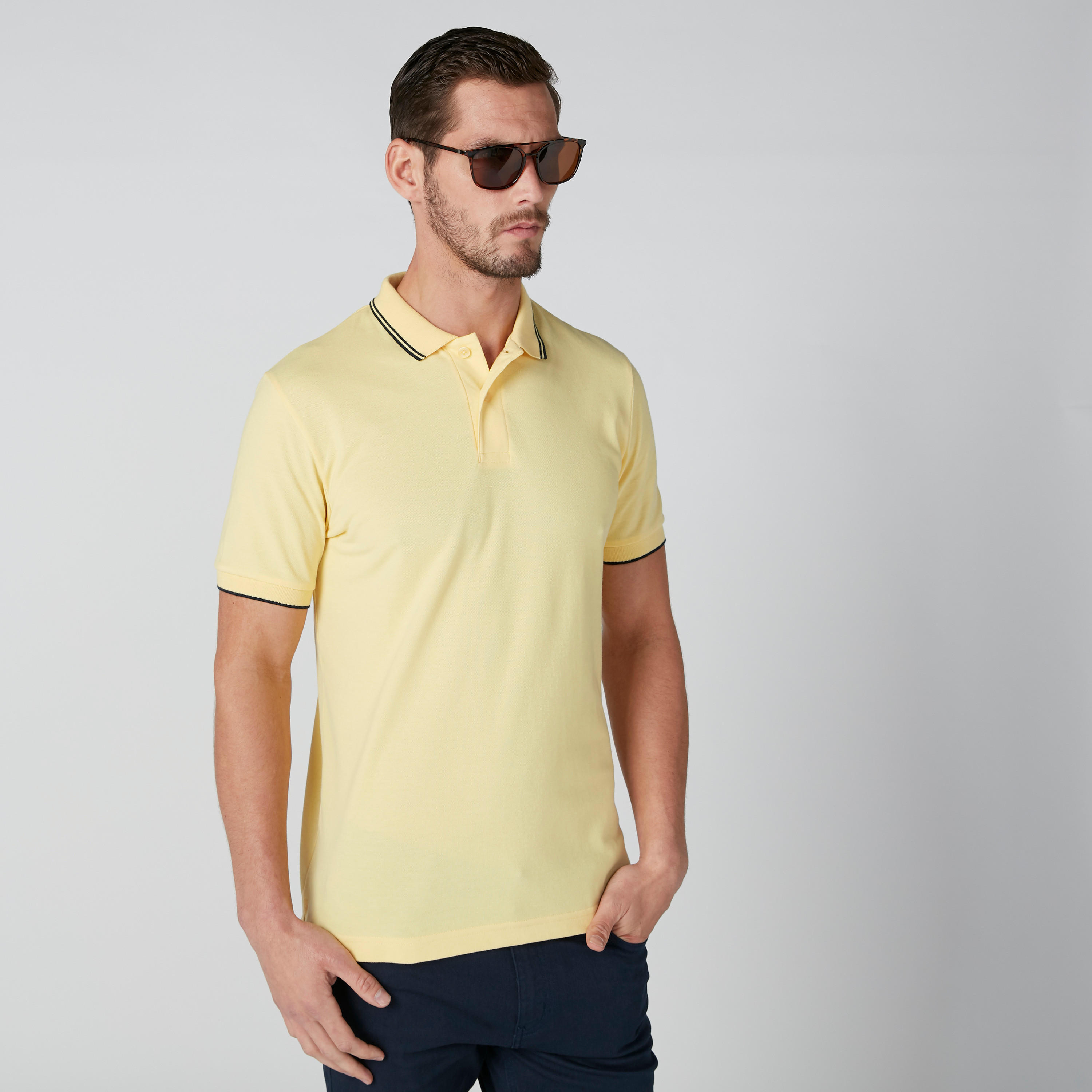 Polo Neck T-Shirt with Short Sleeves-men-clothing-tshirtsandpolos-polos-image-1