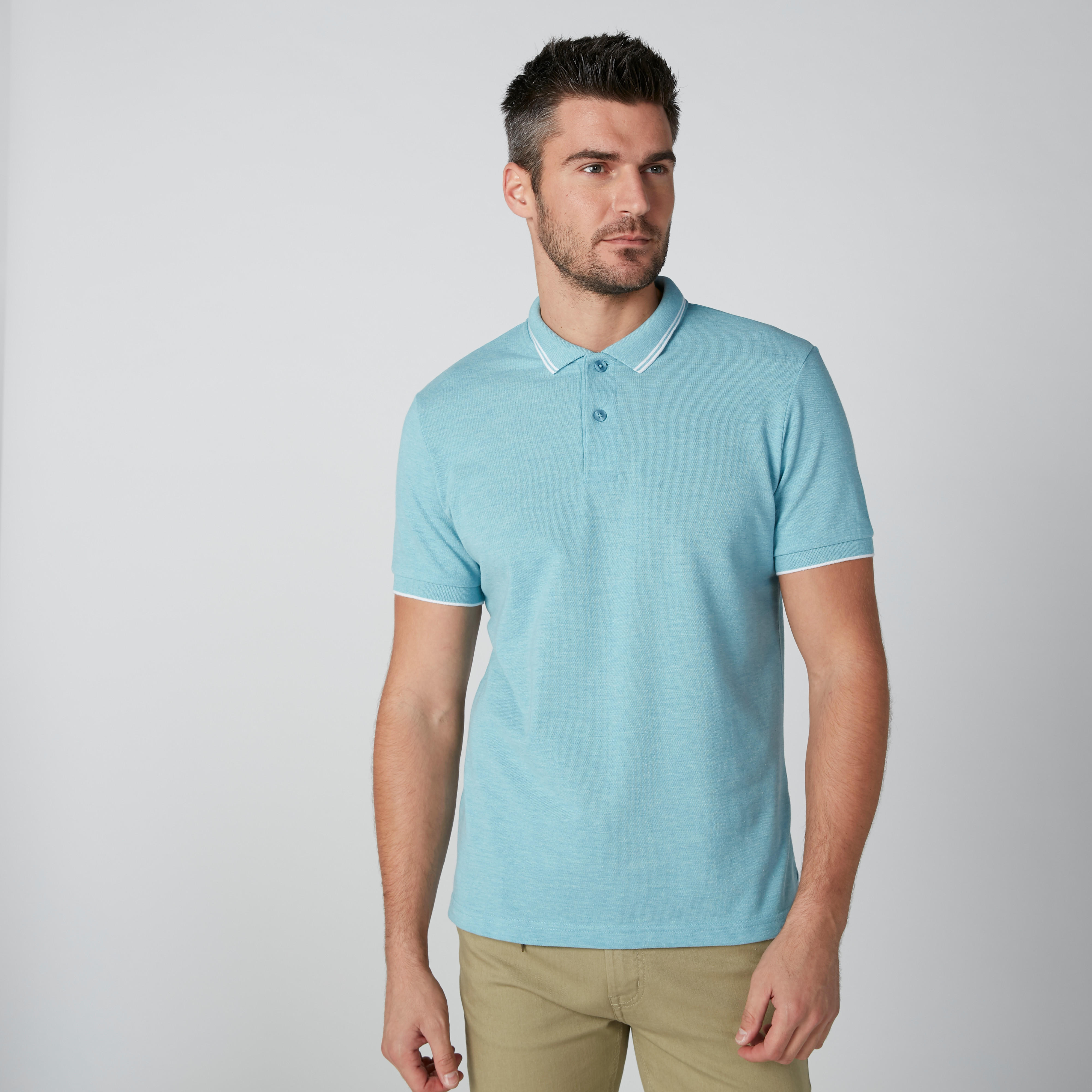 Polo Neck T-Shirt with Short Sleeves-men-clothing-tshirtsandpolos-polos-image-1