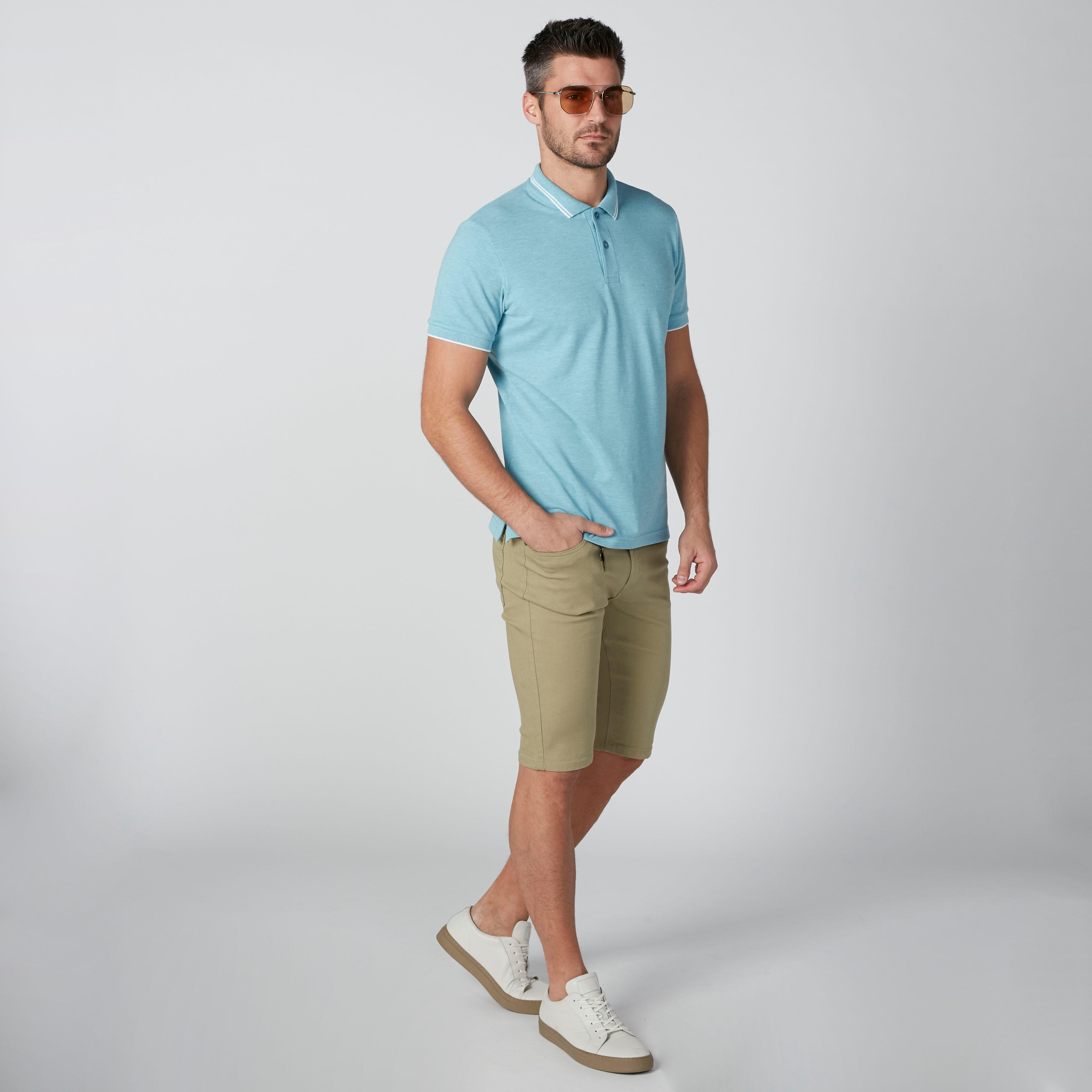 Polo Neck T-Shirt with Short Sleeves-men-clothing-tshirtsandpolos-polos-image-3