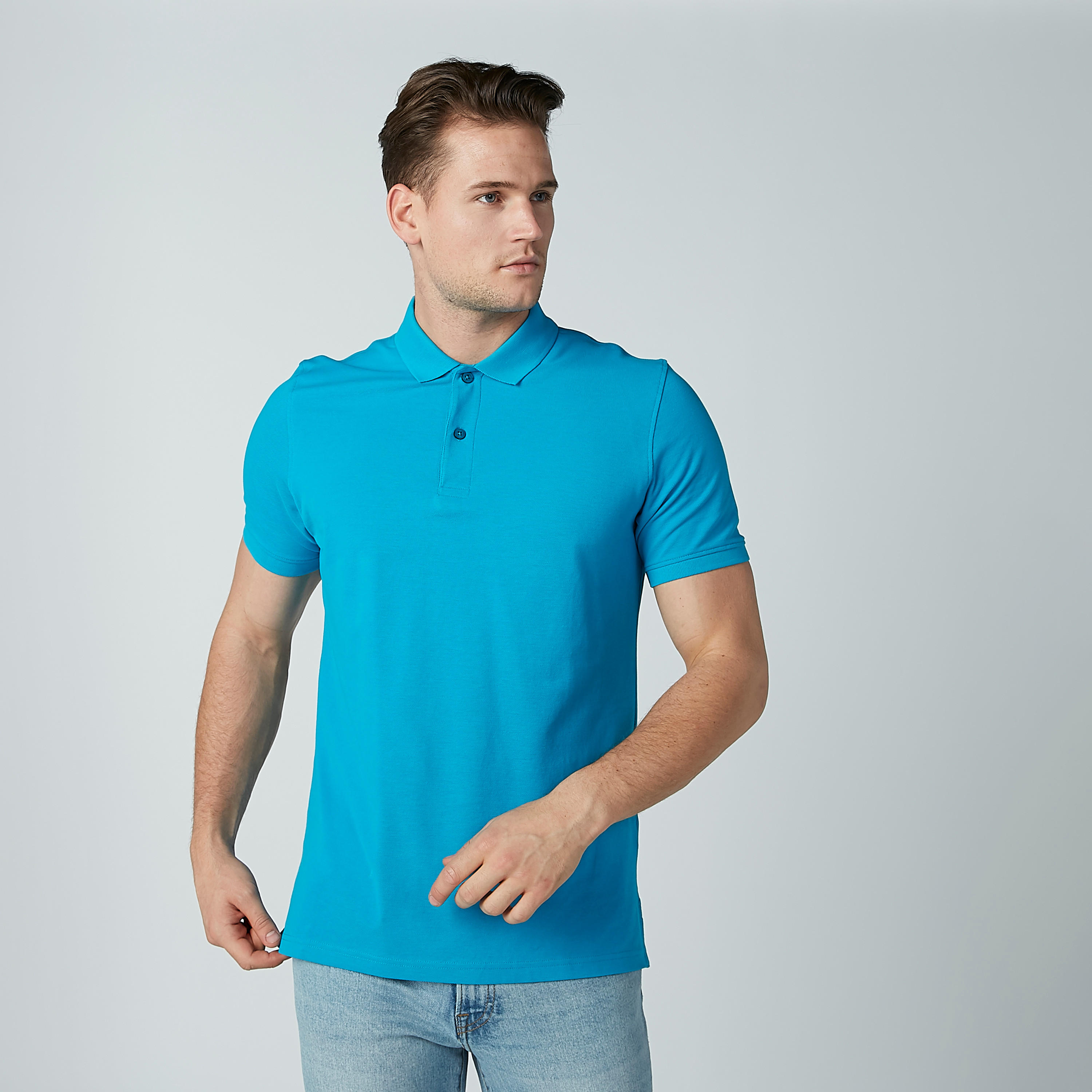 Solid T-shirt with Short Sleeves and Polo Neck-men-clothing-tshirtsandpolos-polos-image-1