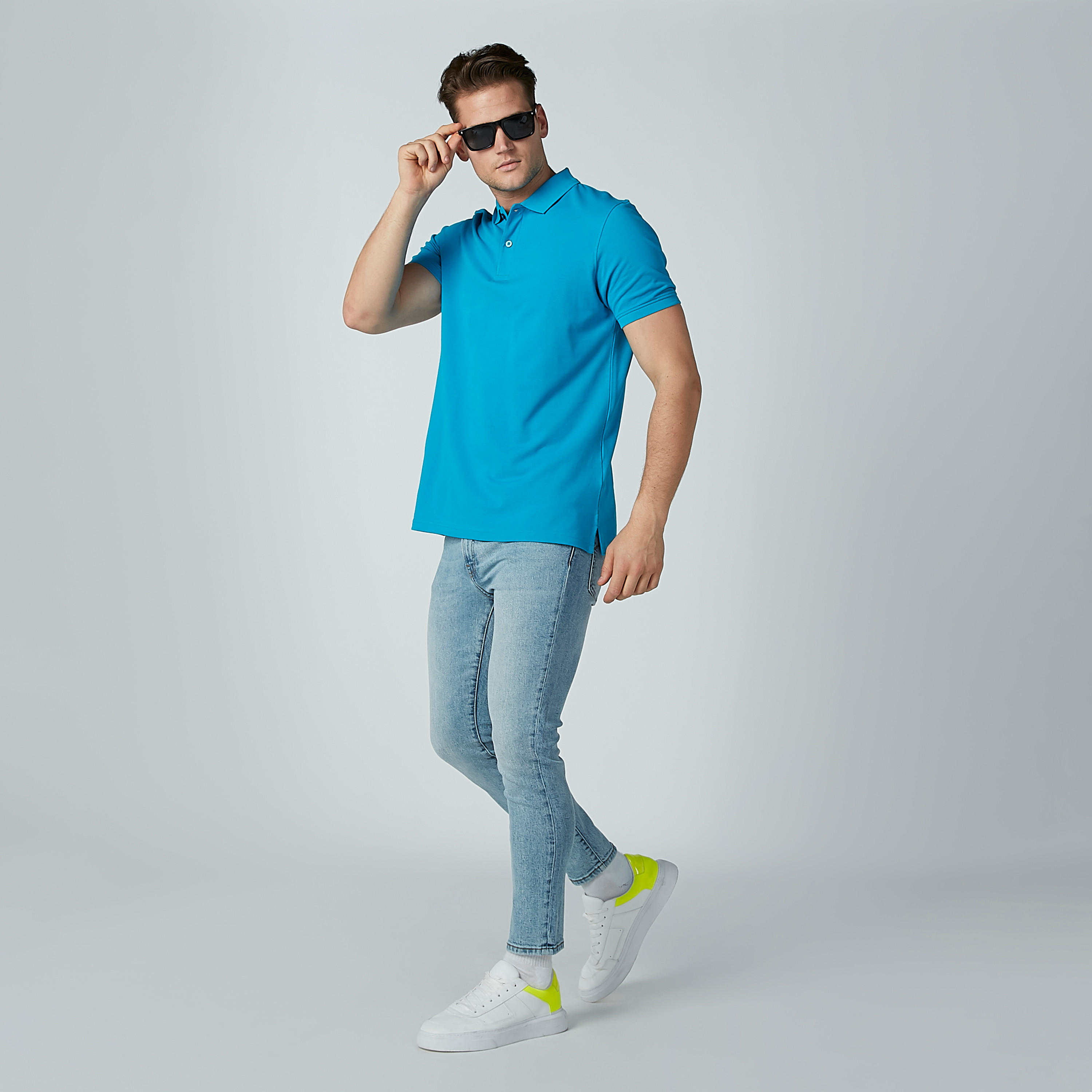 Solid T-shirt with Short Sleeves and Polo Neck-men-clothing-tshirtsandpolos-polos-image-2