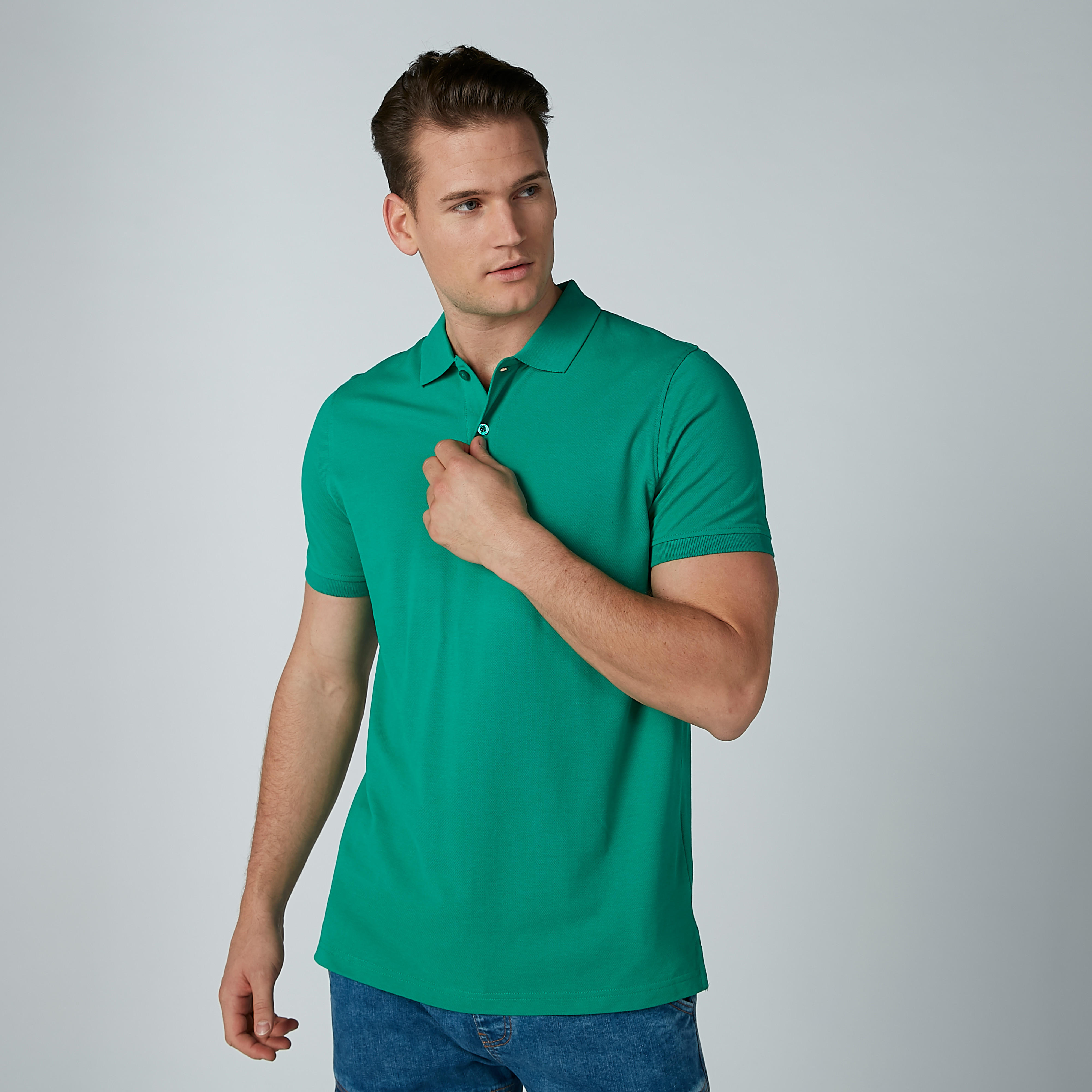 تيشيرت سادة بياقة بولو وأكمام قصيرة-men-clothing-tshirtsandpolos-polos-image-1