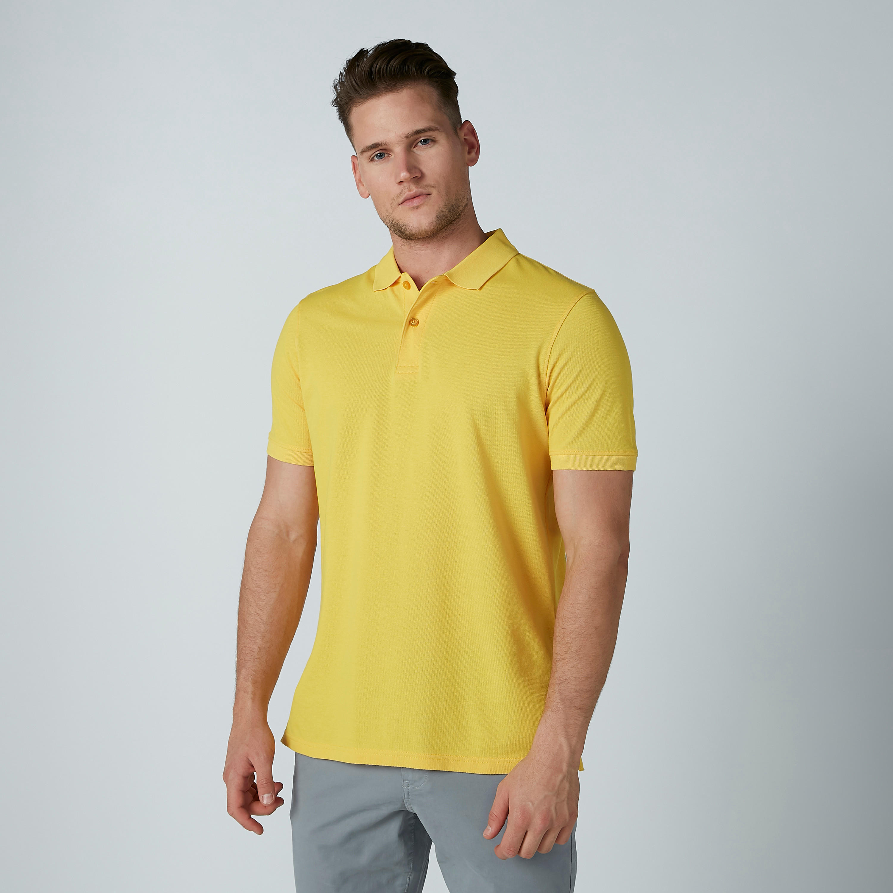 تيشرت سادة بياقة بولو وأكمام قصيرة-men-clothing-tshirtsandpolos-polos-image-1