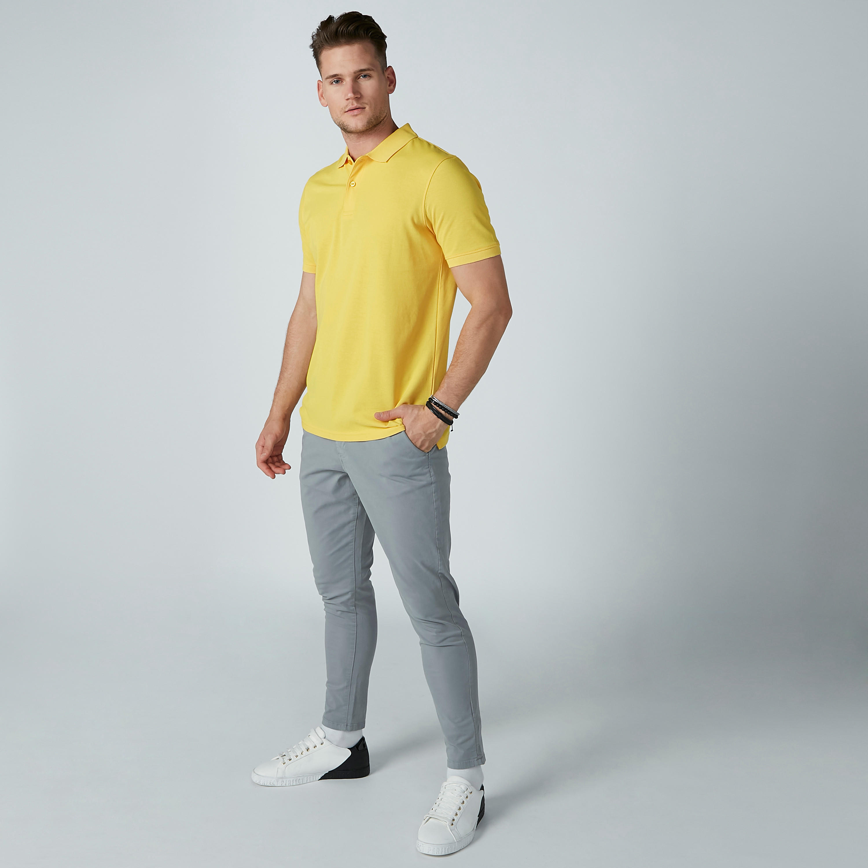 تيشرت سادة بياقة بولو وأكمام قصيرة-men-clothing-tshirtsandpolos-polos-image-2