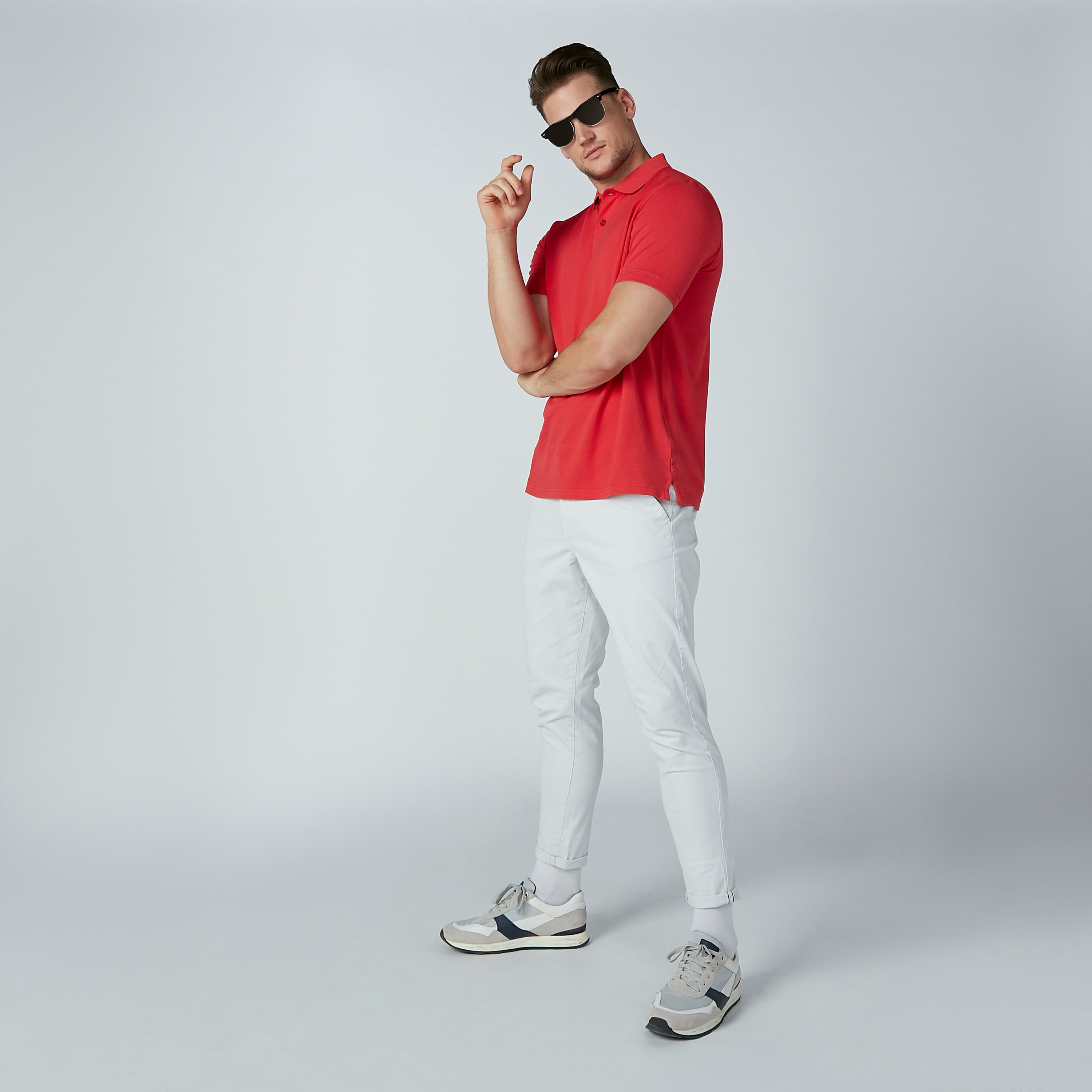 تيشرت سادة بياقة بولو وأكمام قصيرة-men-clothing-tshirtsandpolos-polos-image-1