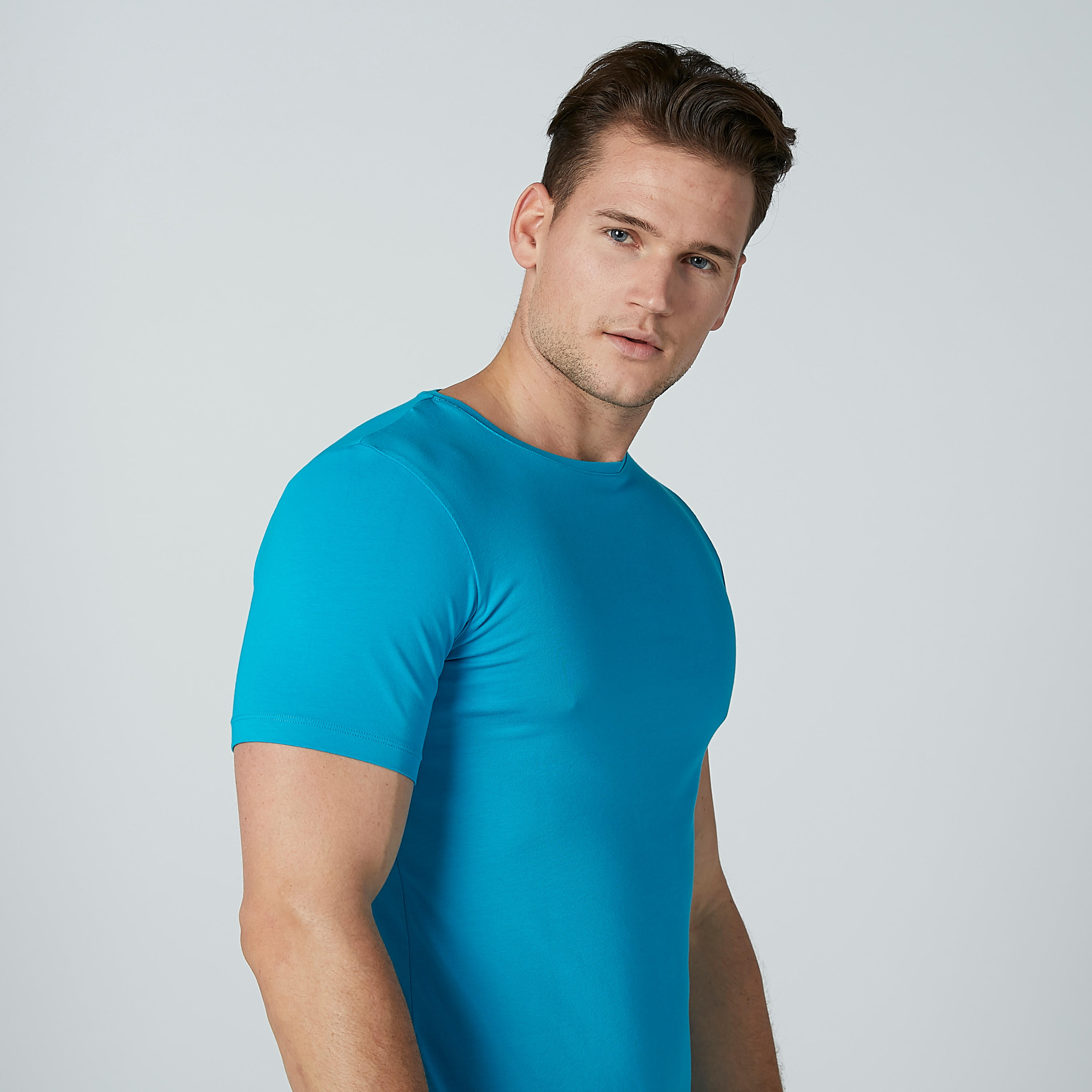 Plain T-shirt with Short Sleeves and Round Neck-men-clothing-tshirtsandpolos-tshirts-image-3