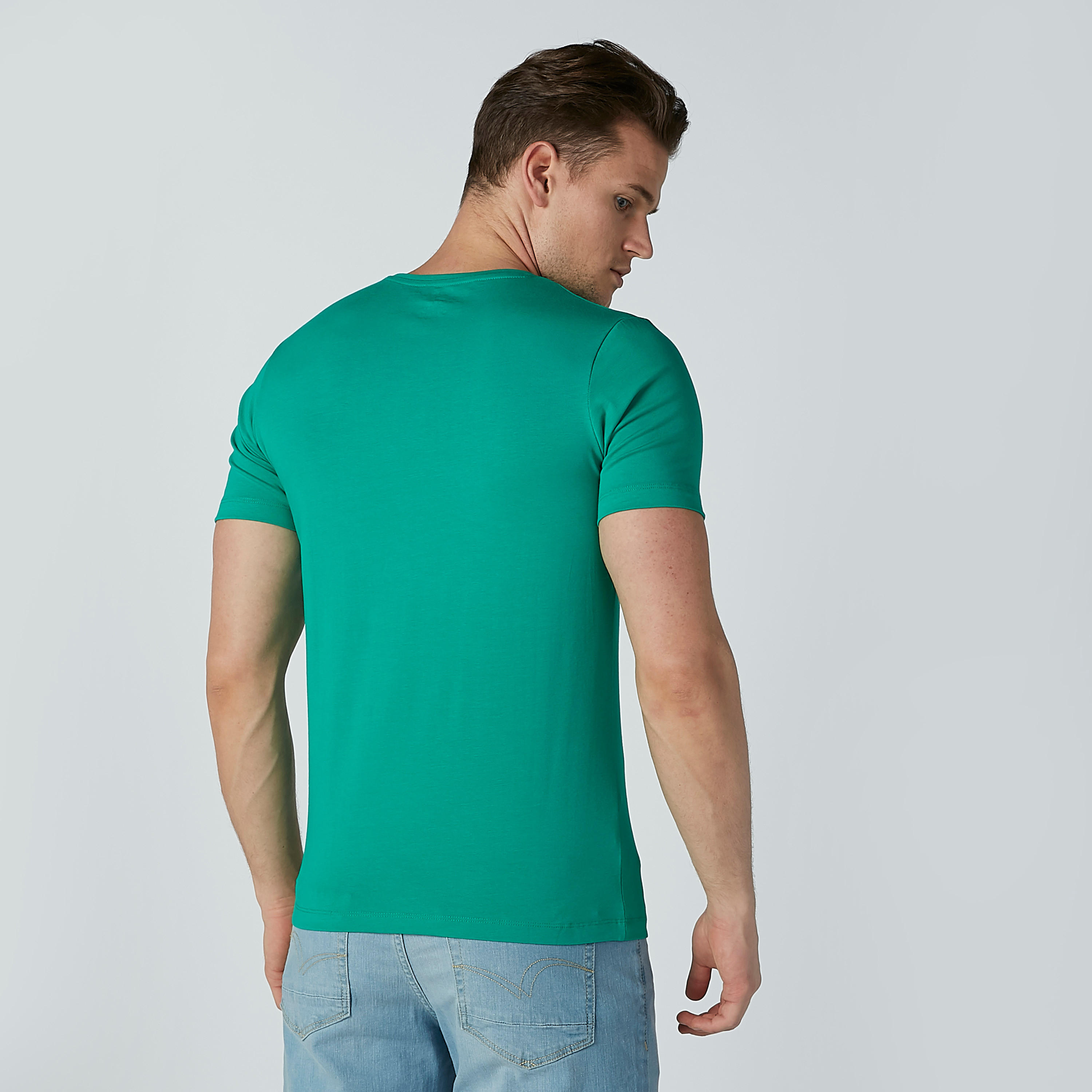 تيشرت سادة بياقة مستديرة وأكمام قصيرة-men-clothing-tshirtsandpolos-tshirts-image-1
