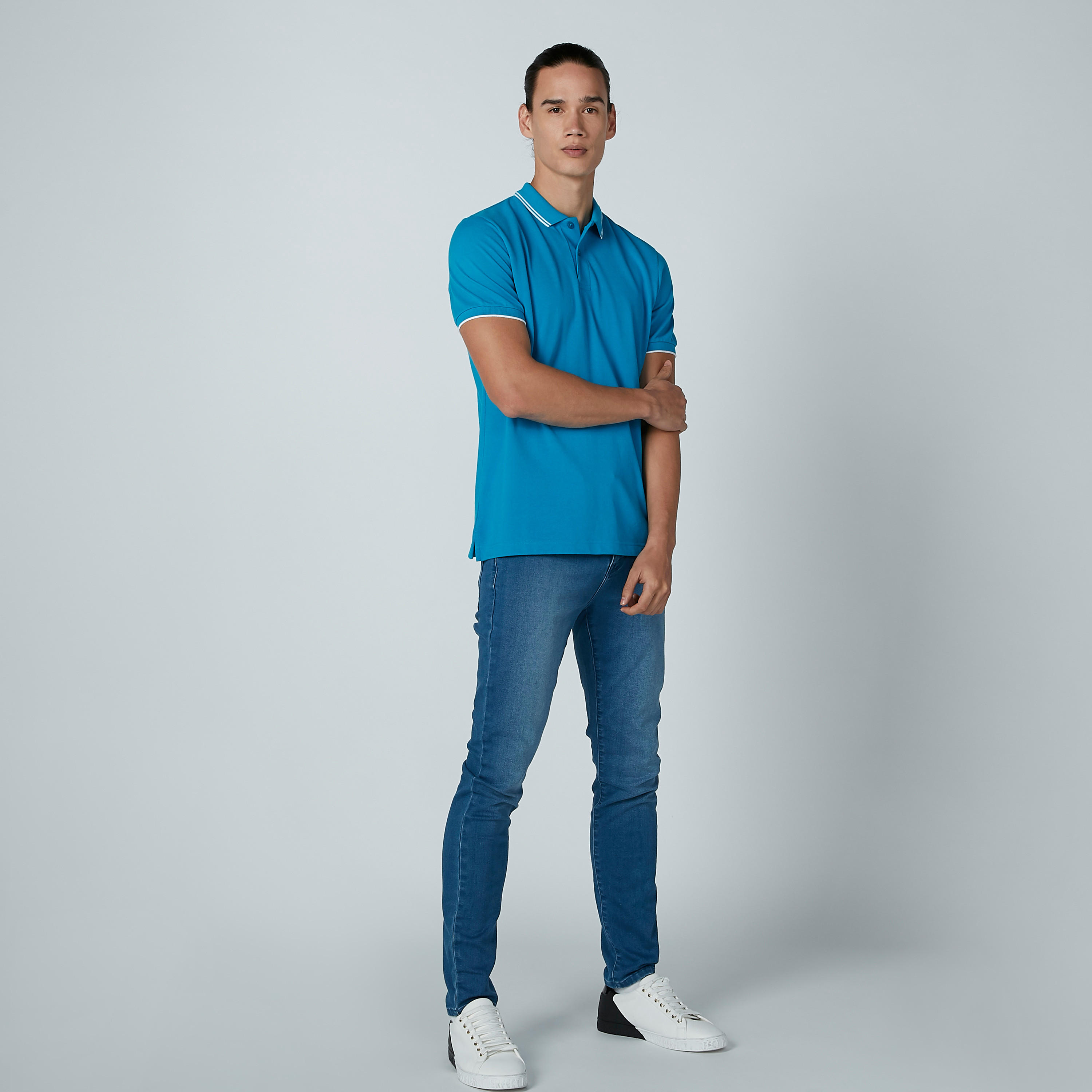 تيشيرت سادة بياقة بولو وأكمام قصيرة-men-clothing-tshirtsandpolos-polos-image-3