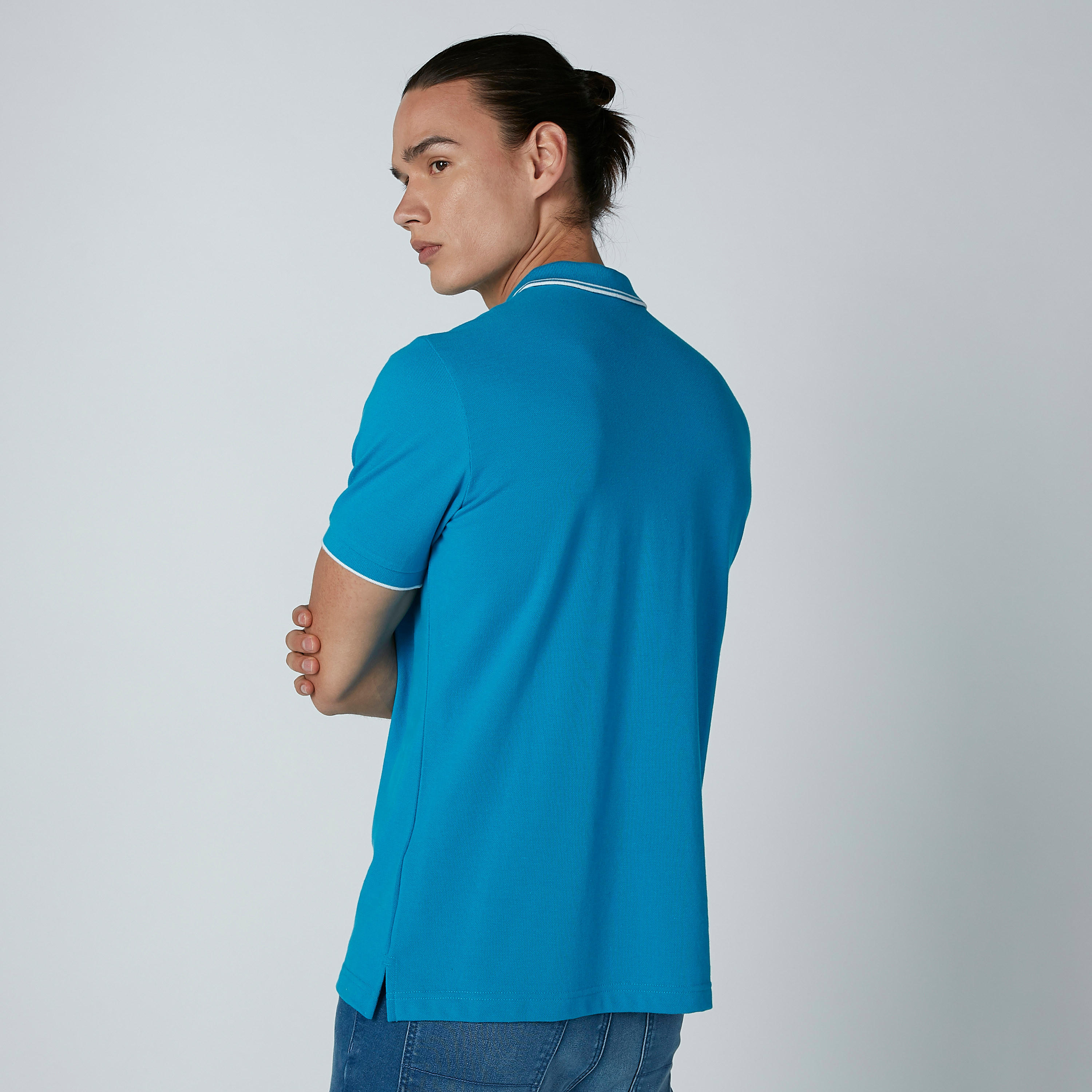 تيشيرت سادة بياقة بولو وأكمام قصيرة-men-clothing-tshirtsandpolos-polos-image-4