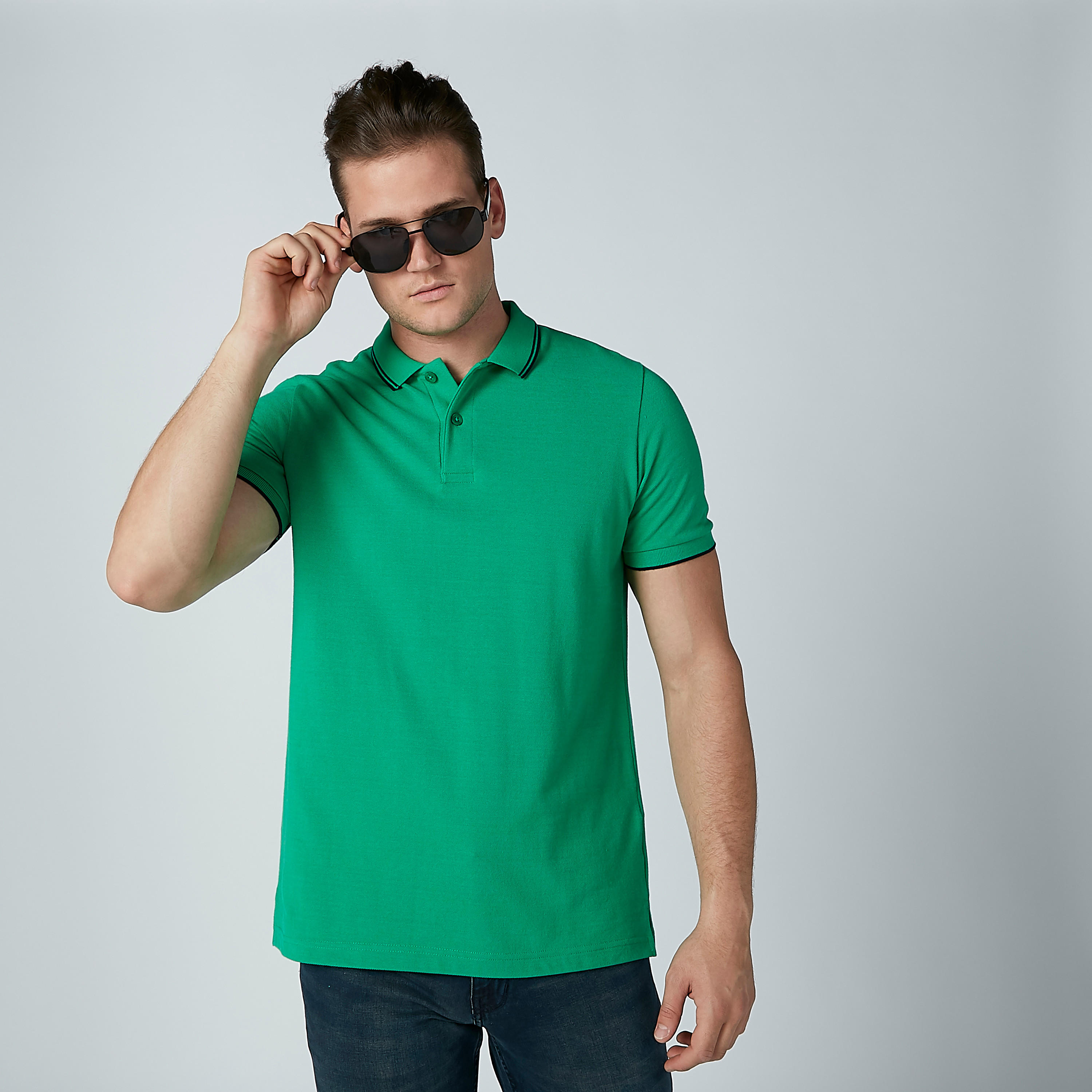 تيشرت سادة بياقة بولو وأكمام قصيرة-men-clothing-tshirtsandpolos-polos-image-3