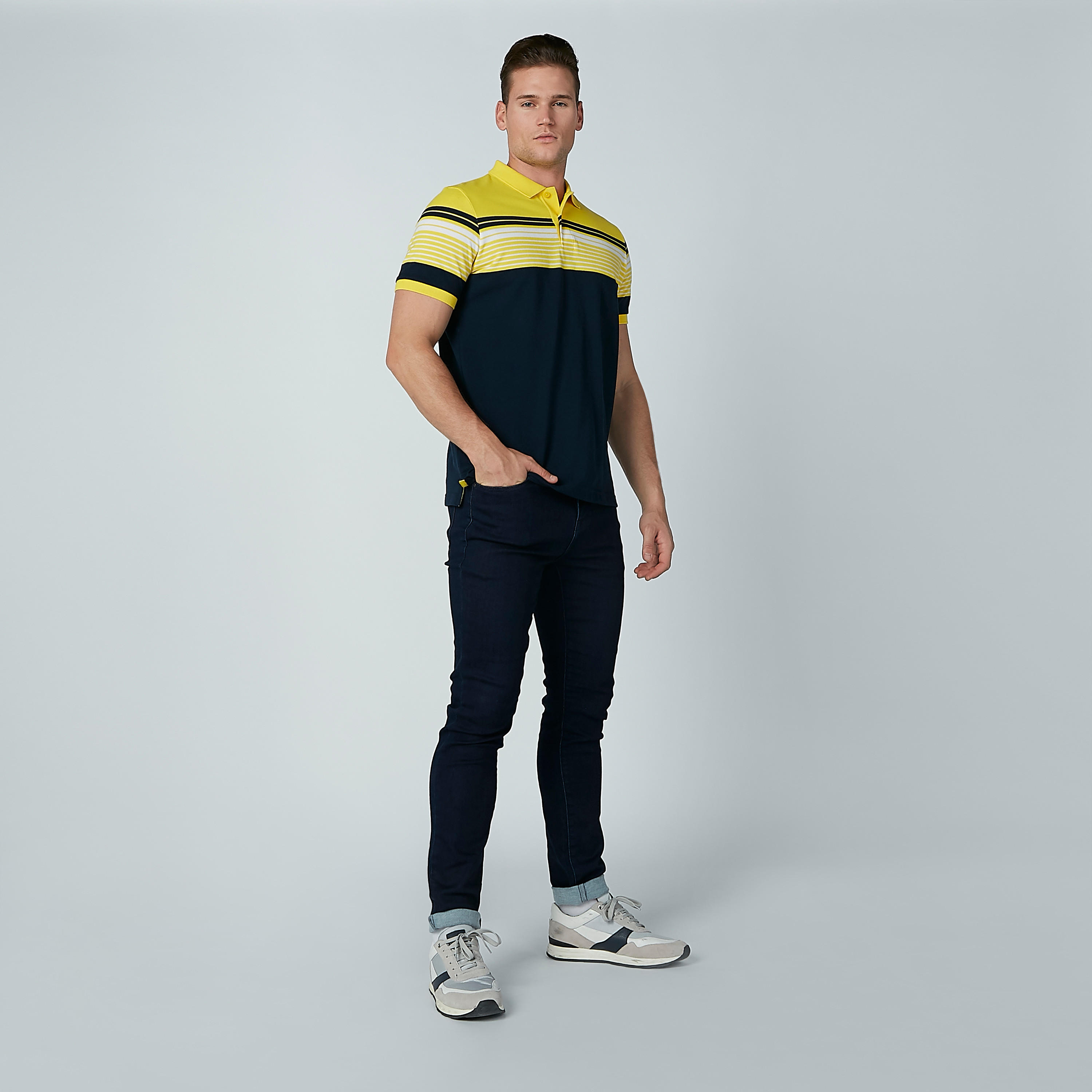 Striped Polo Neck T-shirt-men-clothing-tshirtsandpolos-polos-image-2