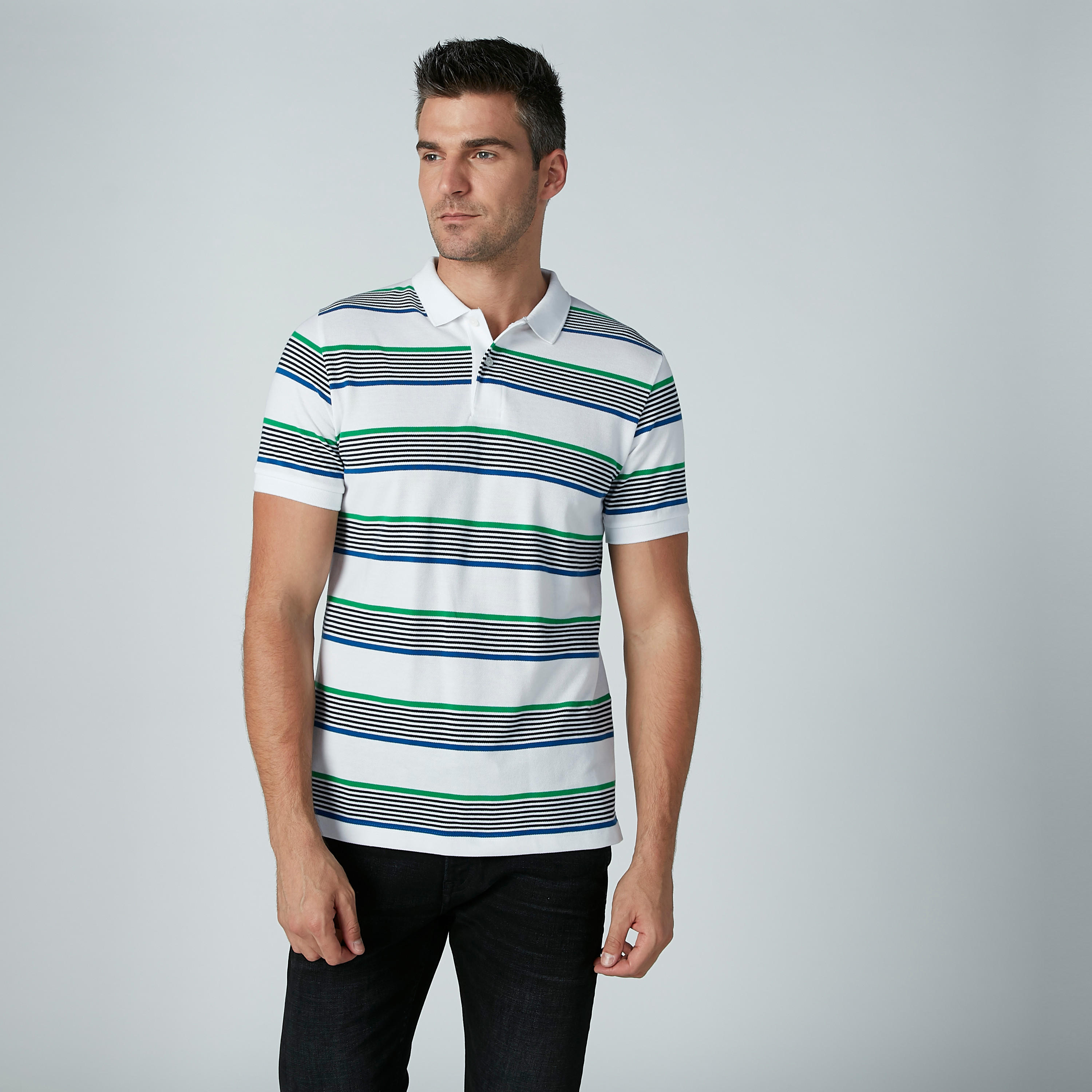 تيشيرت مقلّم بياقة بولو وأكمام قصيرة-men-clothing-tshirtsandpolos-polos-image-2