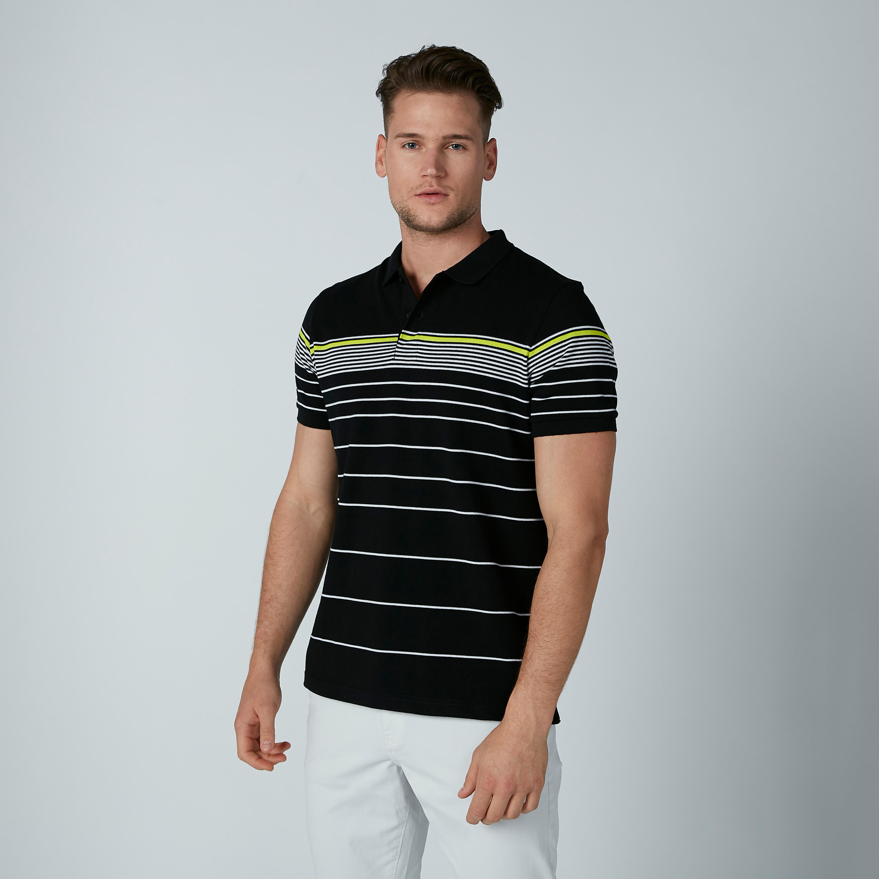 تيشيرت مقلّم بياقة بولو وأكمام قصيرة-men-clothing-tshirtsandpolos-polos-image-3