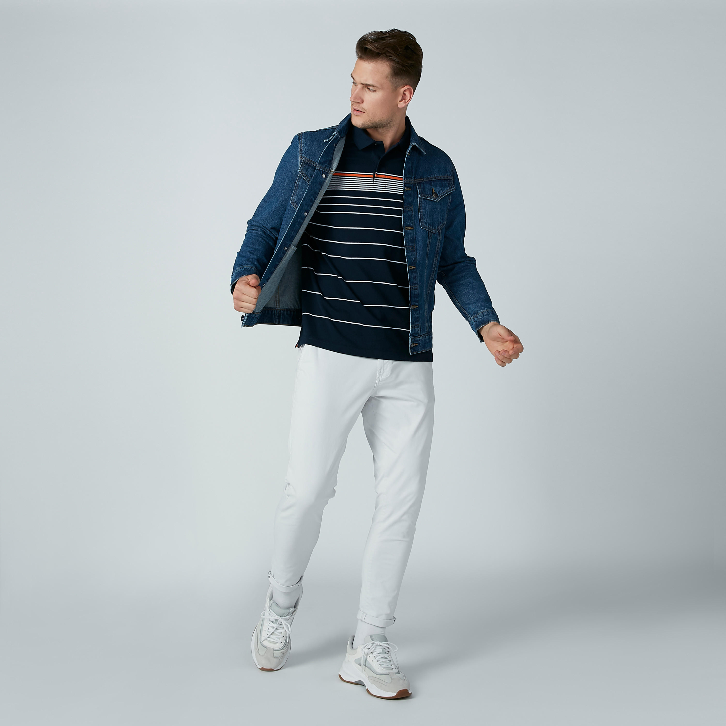 تيشيرت مقلّم بياقة بولو وأكمام قصيرة-men-clothing-tshirtsandpolos-polos-image-2