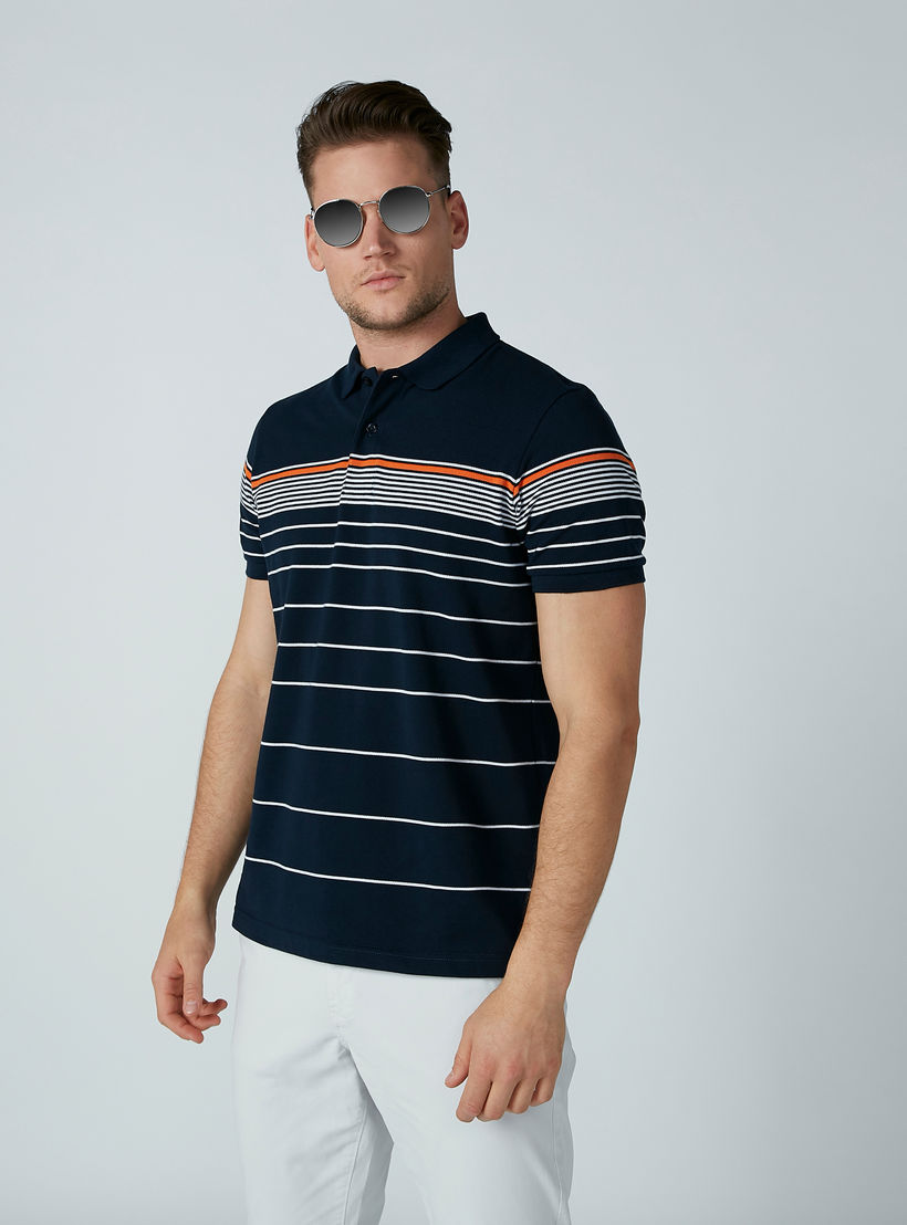 تيشيرت مقلّم بياقة بولو وأكمام قصيرة-men-clothing-tshirtsandpolos-polos-image-3