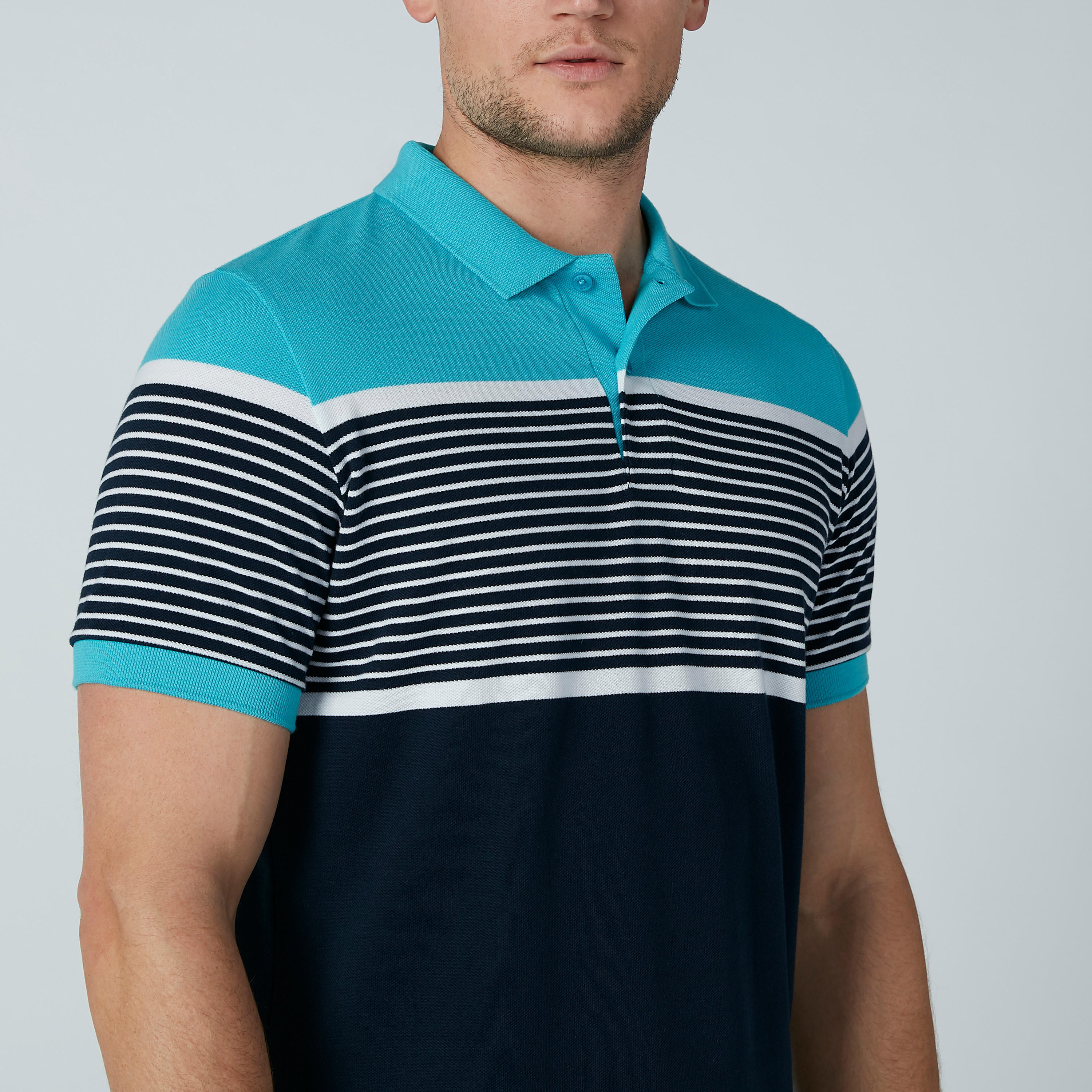 تيشيرت مقلّم بياقة بولو وأكمام قصيرة-men-clothing-tshirtsandpolos-polos-image-3