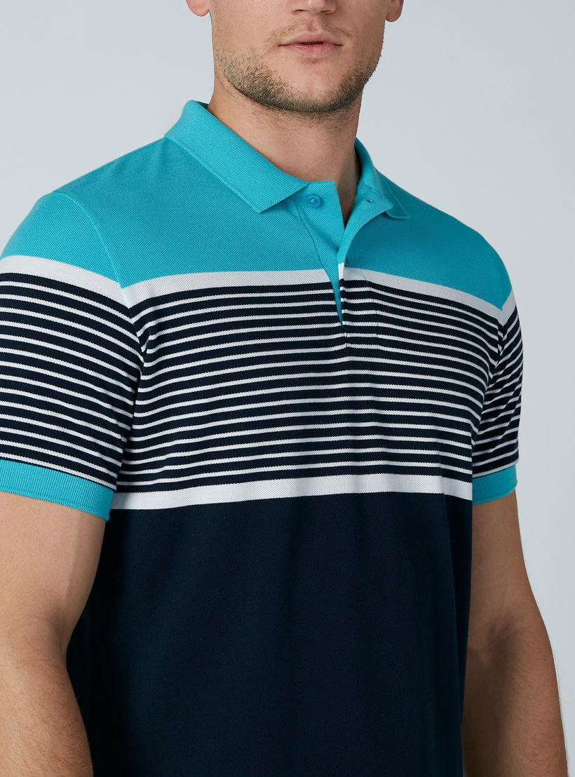 تيشيرت مقلّم بياقة بولو وأكمام قصيرة-men-clothing-tshirtsandpolos-polos-image-3
