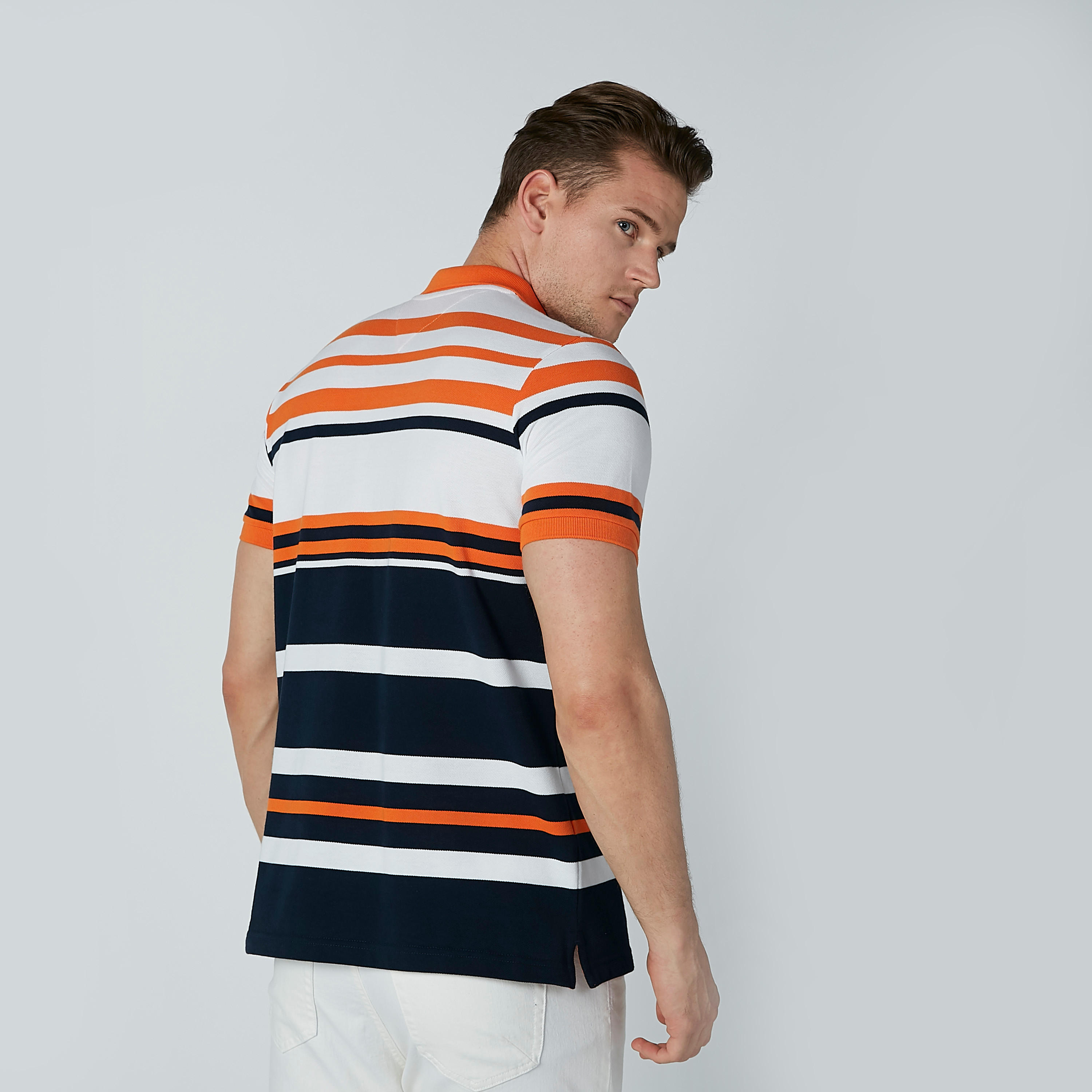 Striped T-shirt with Polo Neck and Short Sleeves-men-clothing-tshirtsandpolos-polos-image-4
