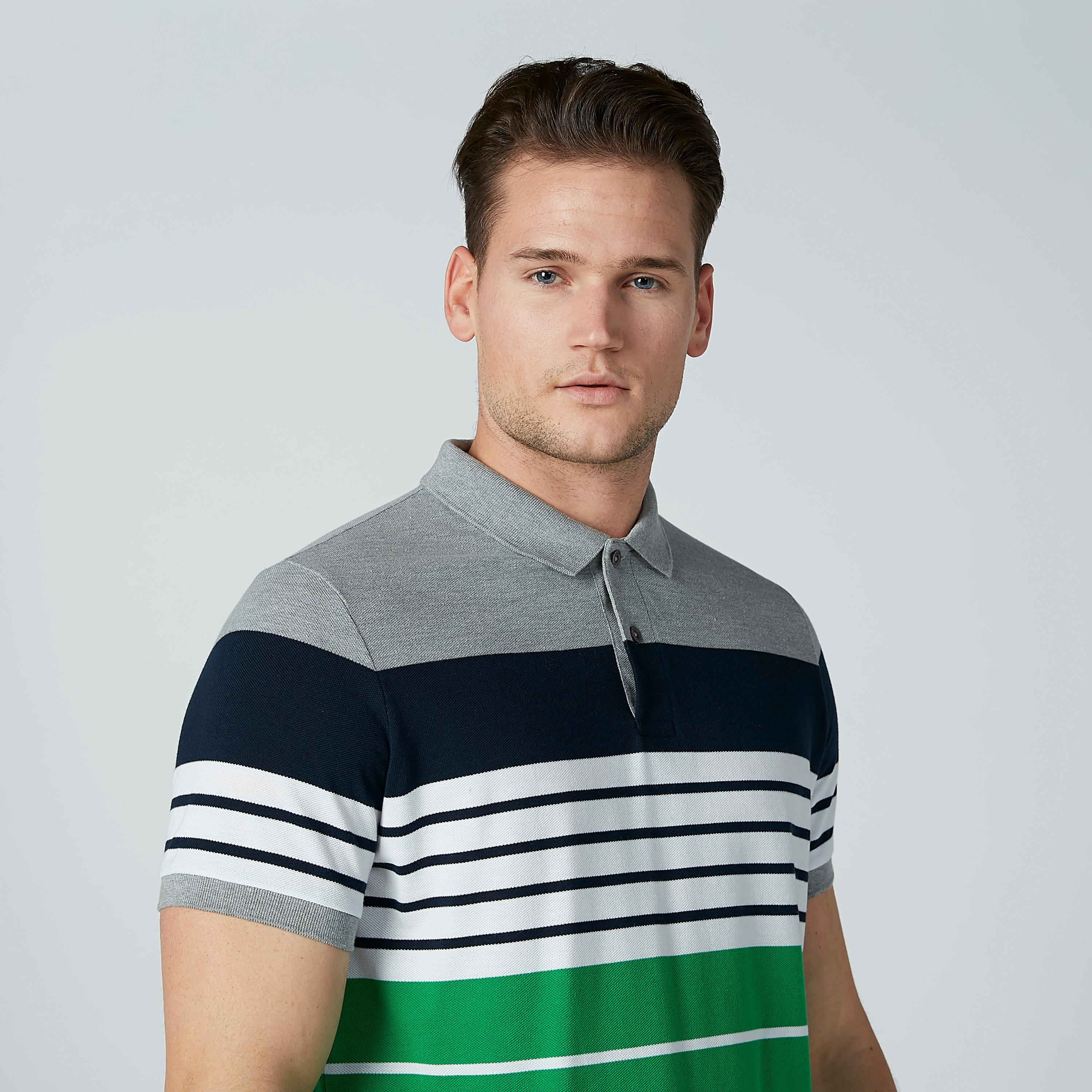 تيشيرت مقلّم بياقة بولو وأكمام قصيرة-men-clothing-tshirtsandpolos-polos-image-1
