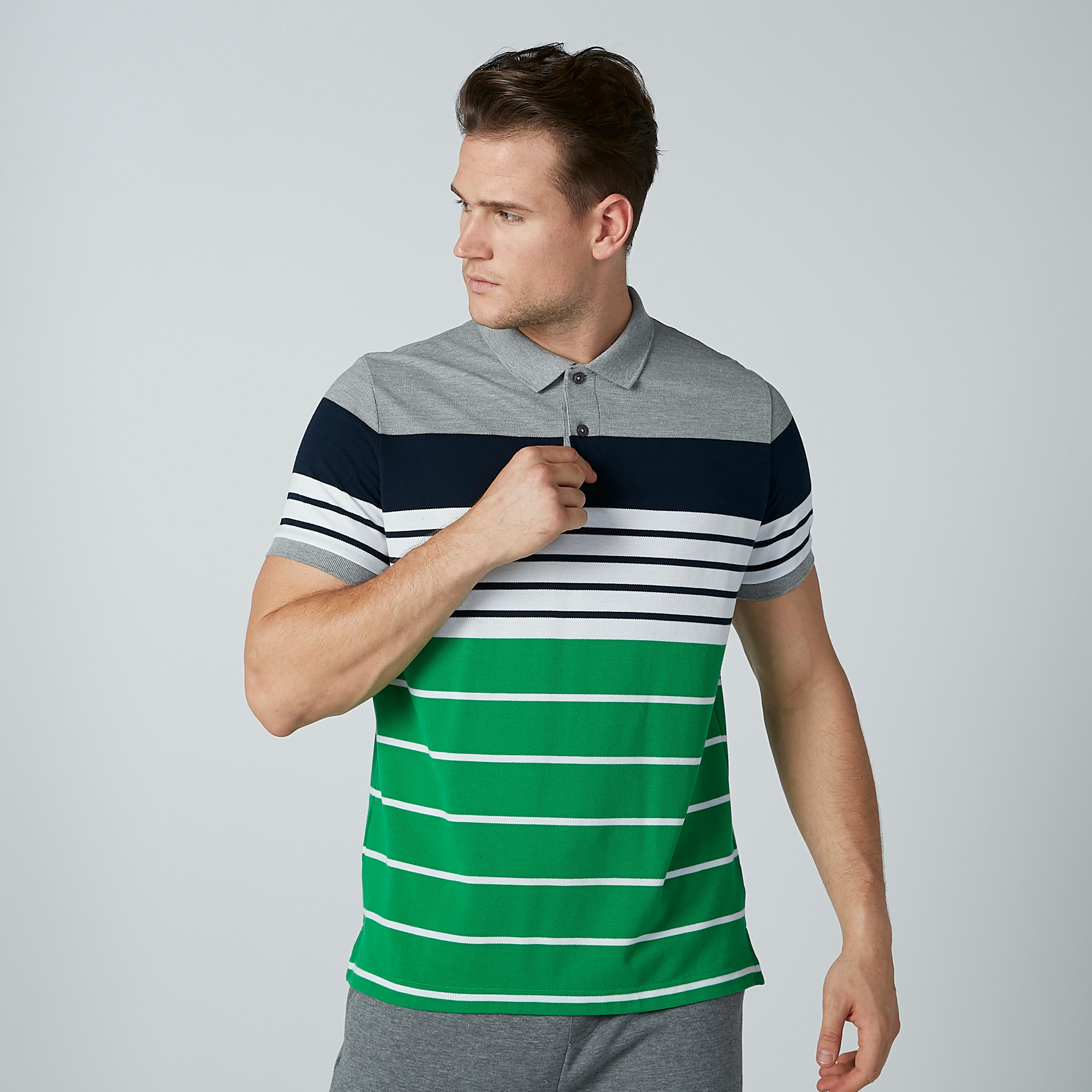 تيشيرت مقلّم بياقة بولو وأكمام قصيرة-men-clothing-tshirtsandpolos-polos-image-3