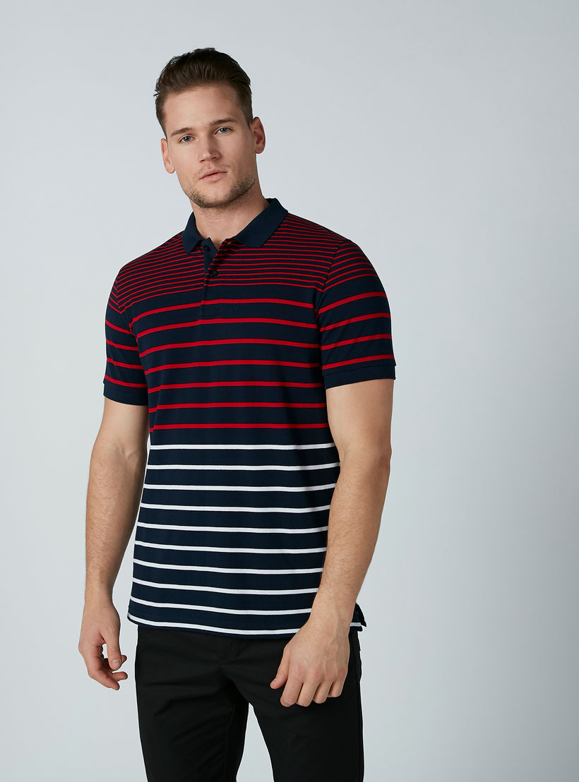 تيشيرت مقلّم بياقة بولو وأكمام قصيرة-men-clothing-tshirtsandpolos-polos-image-1