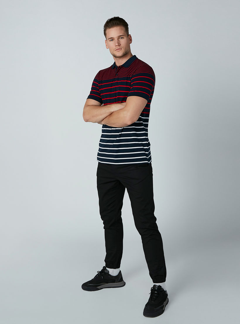 تيشيرت مقلّم بياقة بولو وأكمام قصيرة-men-clothing-tshirtsandpolos-polos-image-2