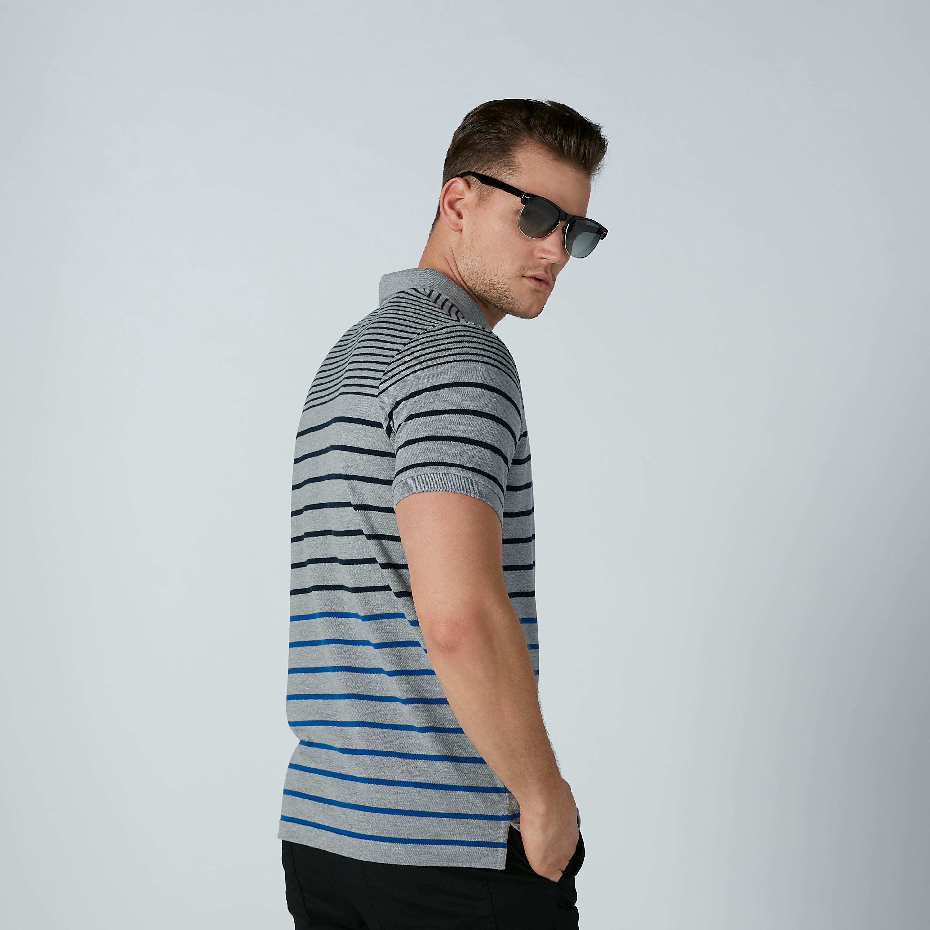 تيشيرت مقلّم بياقة بولو وأكمام قصيرة-men-clothing-tshirtsandpolos-polos-image-2