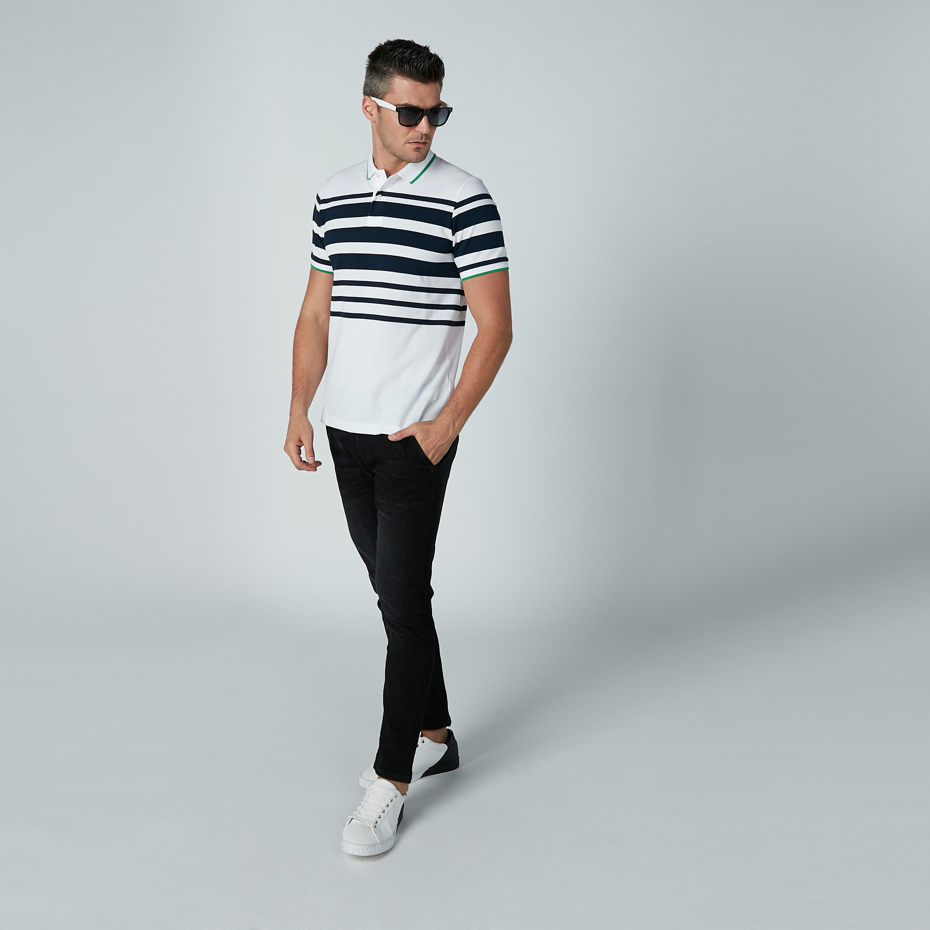 تيشيرت مقلّم بياقة بولو وأكمام قصيرة-men-clothing-tshirtsandpolos-polos-image-1