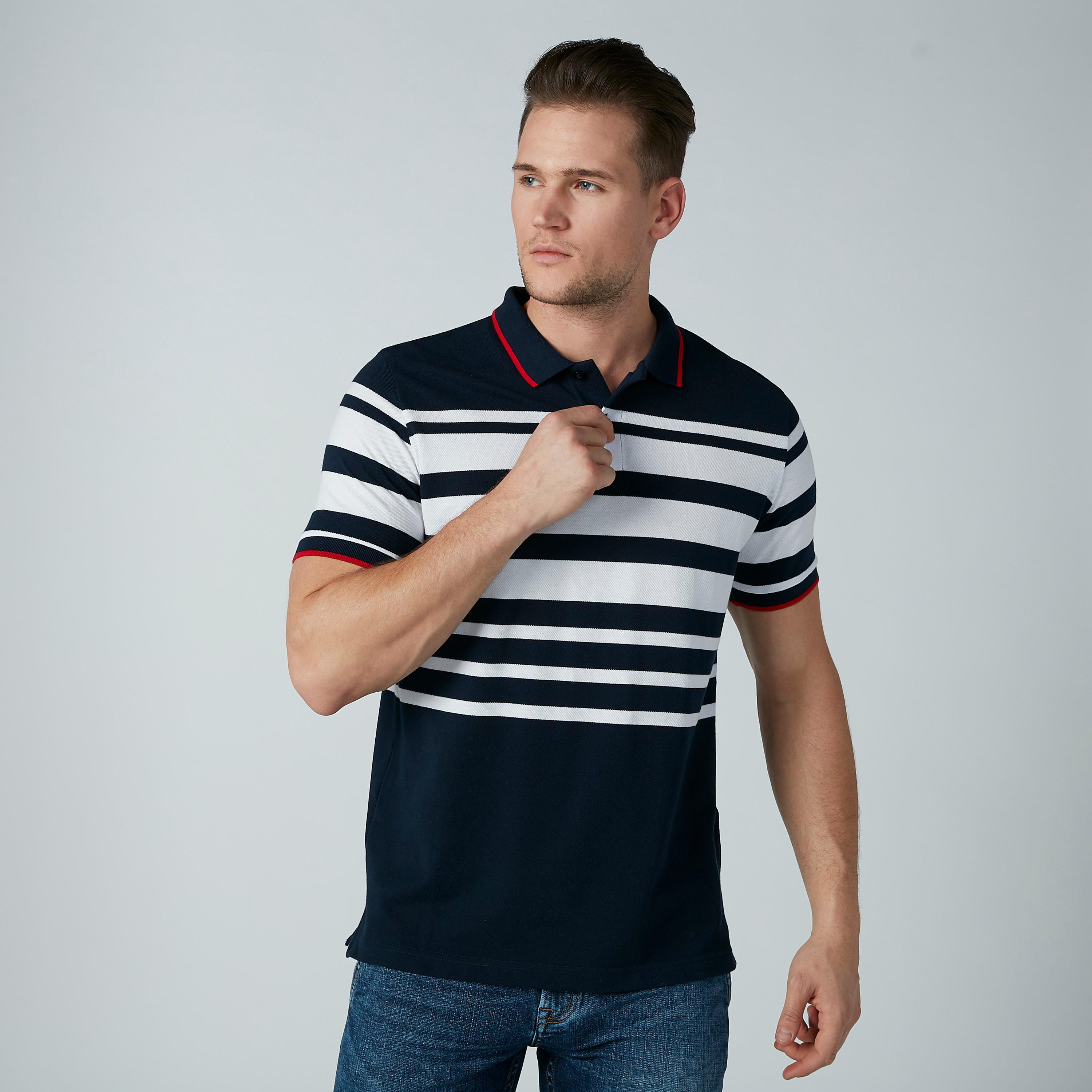تيشيرت مقلّم بياقة بولو-men-clothing-tshirtsandpolos-polos-image-2