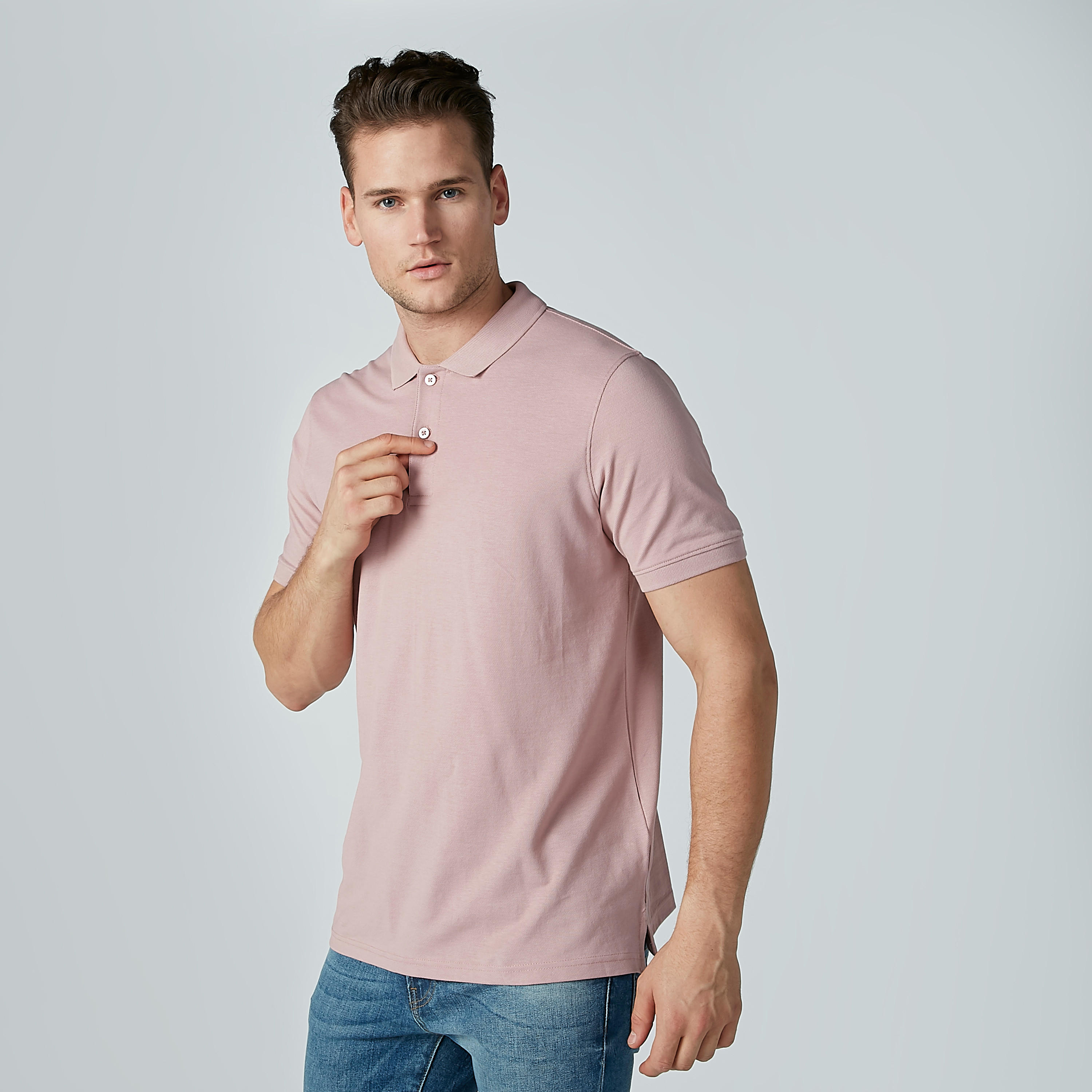 Plain T-shirt with Polo Neck and Short Sleeves-men-clothing-tshirtsandpolos-polos-image-2