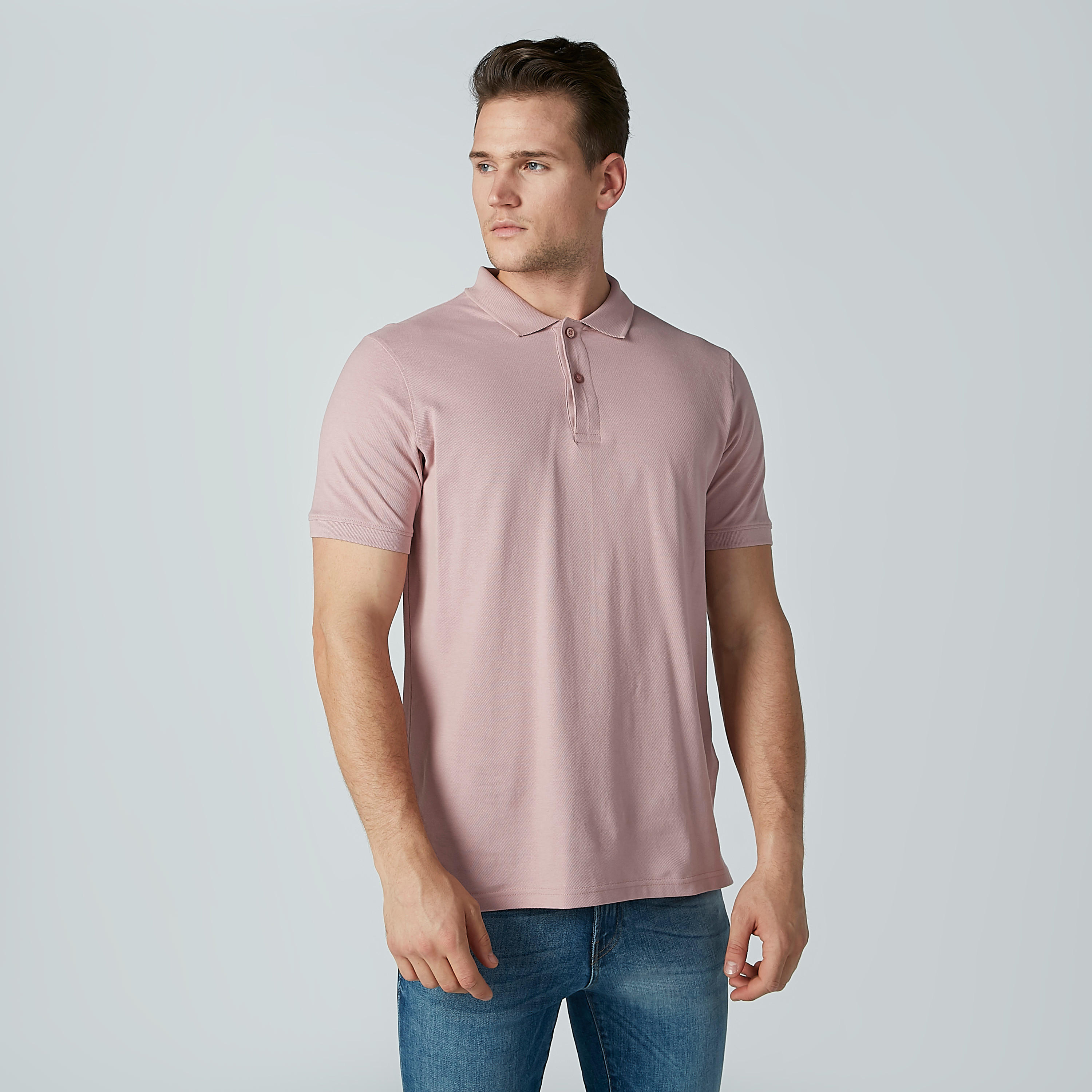 Plain T-shirt with Polo Neck and Short Sleeves-men-clothing-tshirtsandpolos-polos-image-4