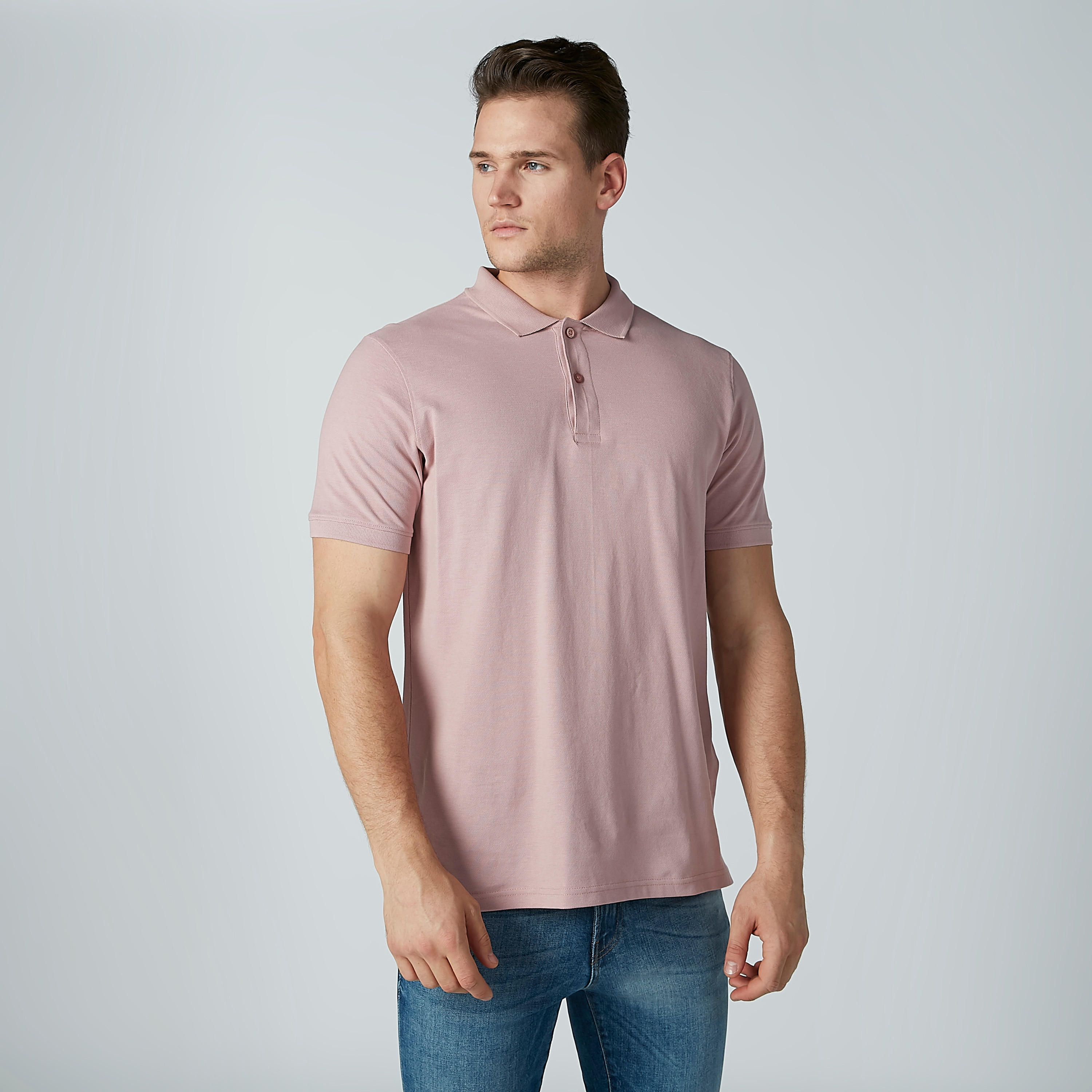 Solid Polo Neck T-shirt with Short Sleeves-men-clothing-tshirtsandpolos-polos-image-3