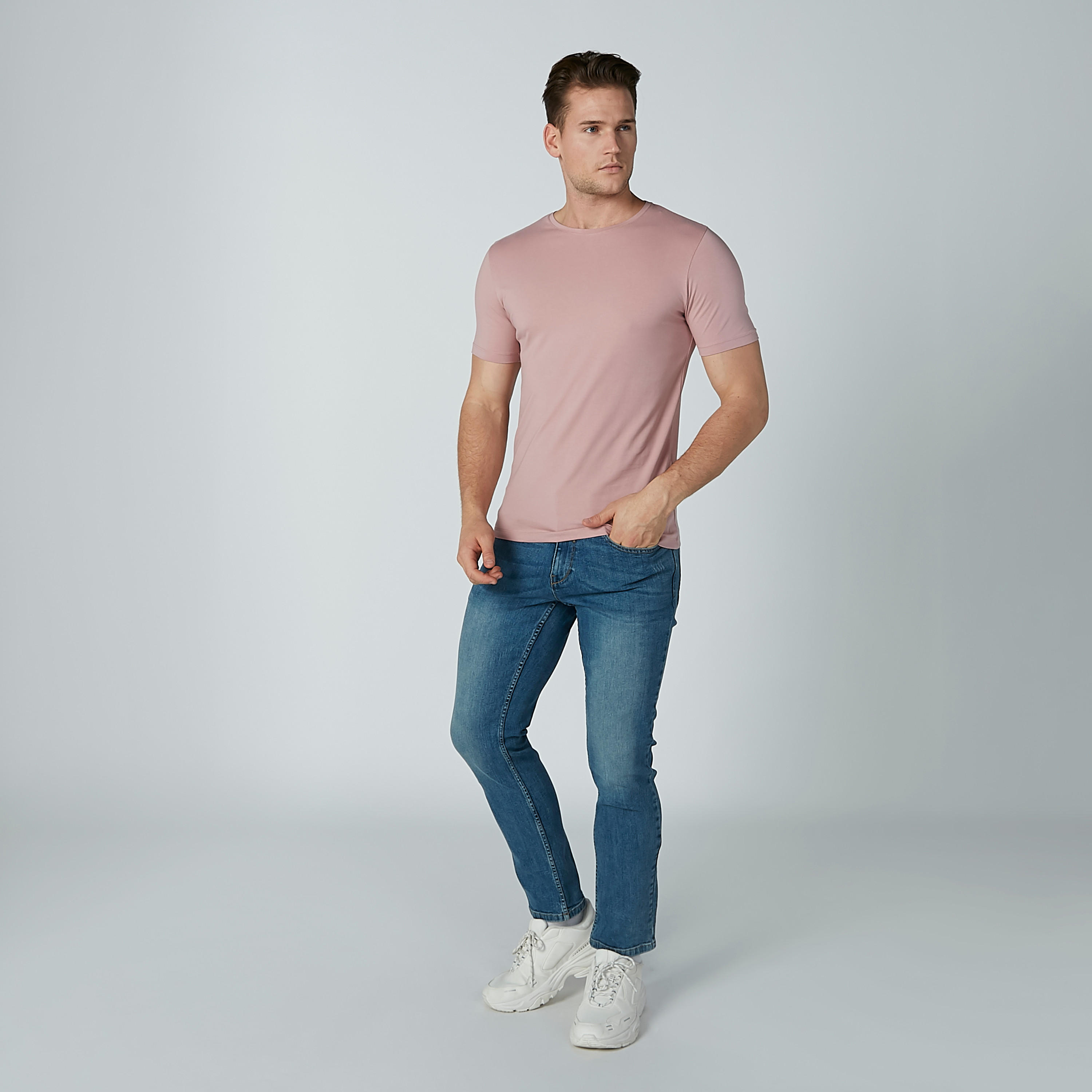 Solid T-shirt with Short Sleeves and Round Neck-men-clothing-tshirtsandpolos-tshirts-image-3
