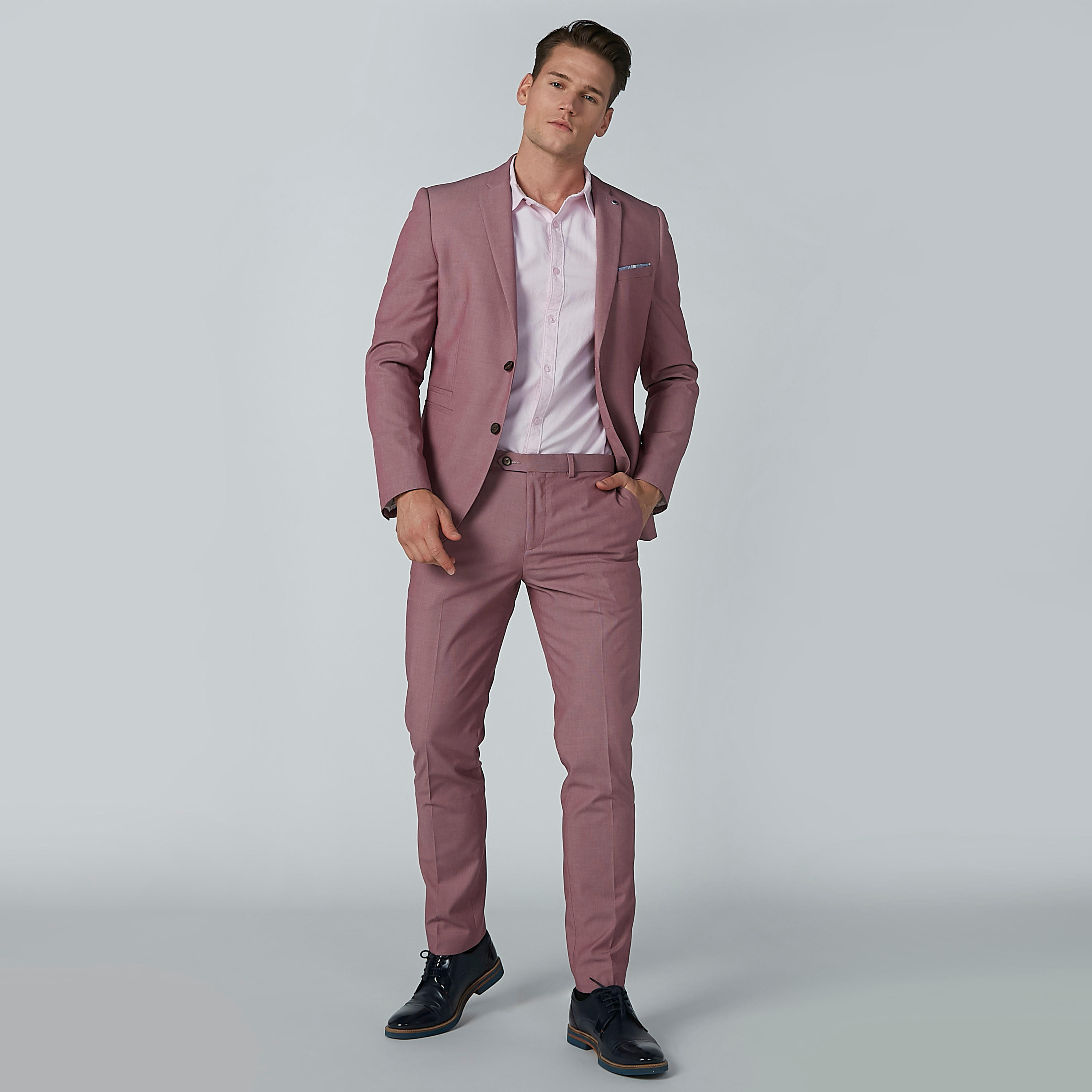قميص رسمي سادة بياقة عاديّة وأكمام طويلة-men-clothing-shirts-image-2