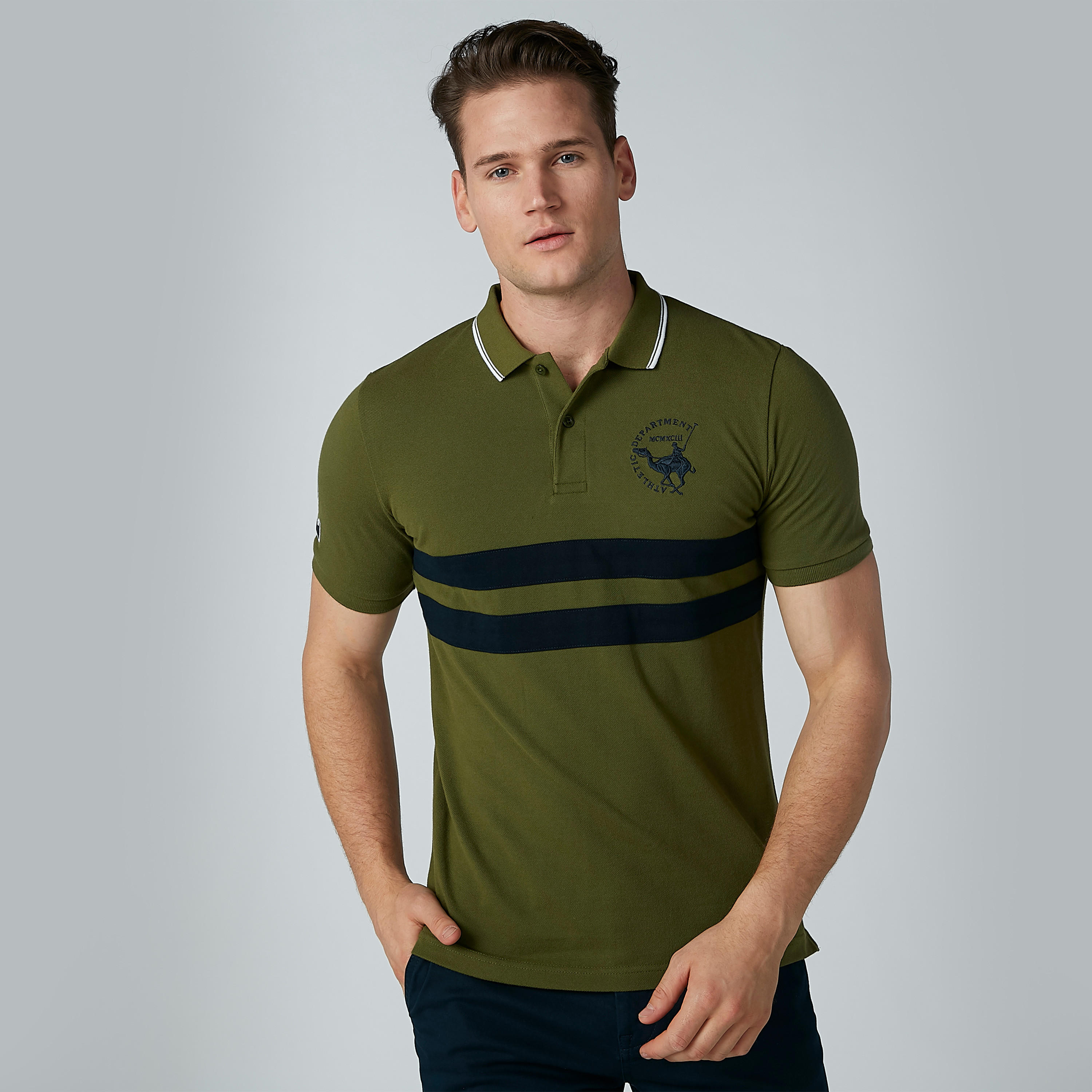 تيشيرت مطرّز بياقة بولو وأكمام قصيرة-men-clothing-tshirtsandpolos-polos-image-1