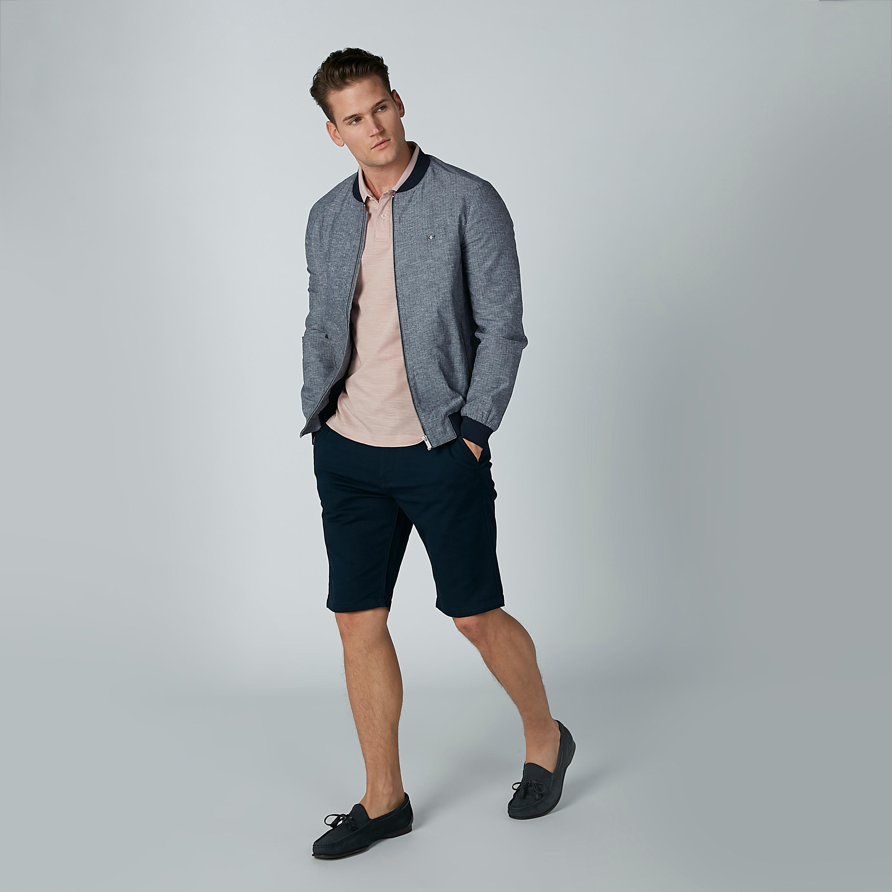 Solid T-shirt with Polo Neck and Short Sleeves-men-clothing-tshirtsandpolos-polos-image-2