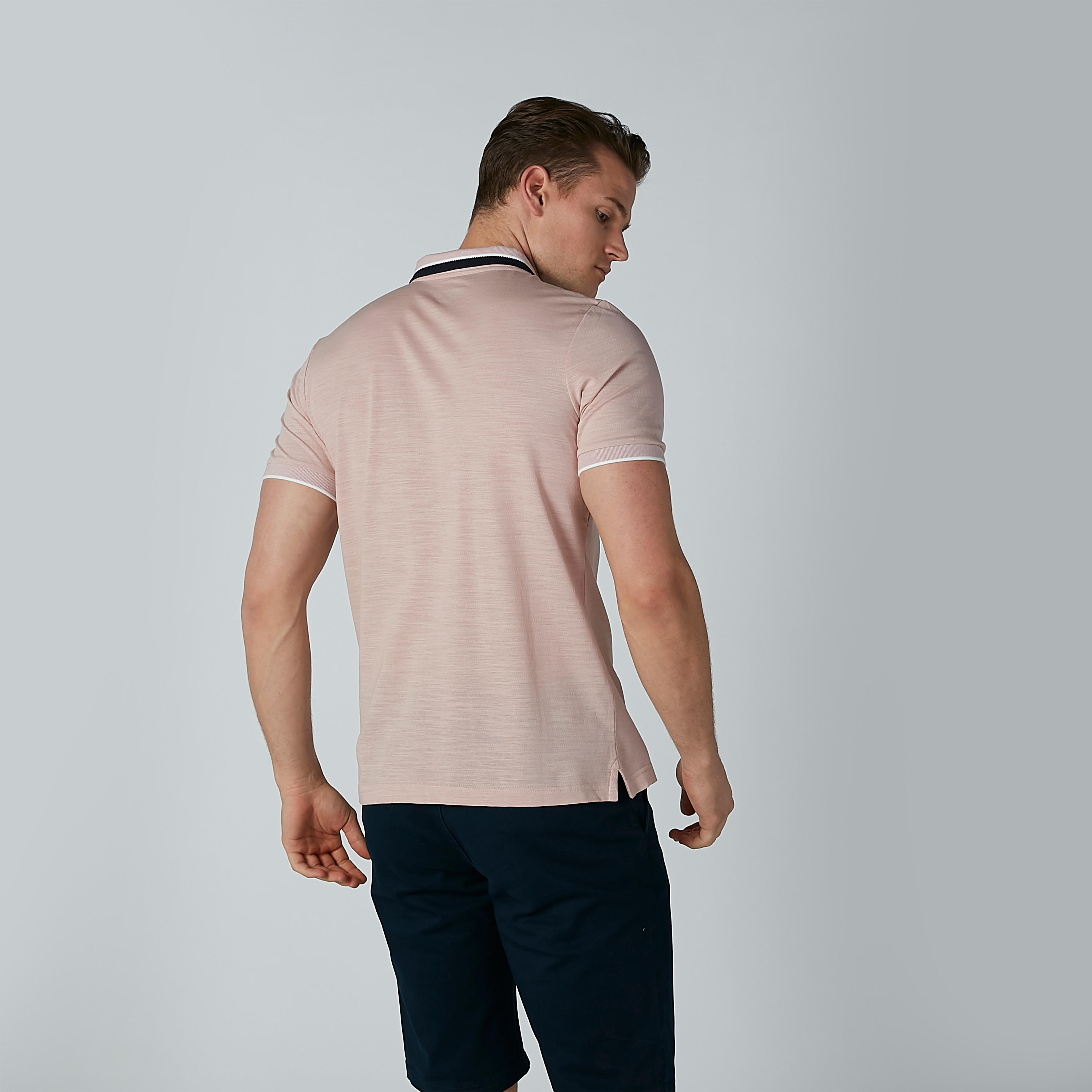 Solid T-shirt with Polo Neck and Short Sleeves-men-clothing-tshirtsandpolos-polos-image-4