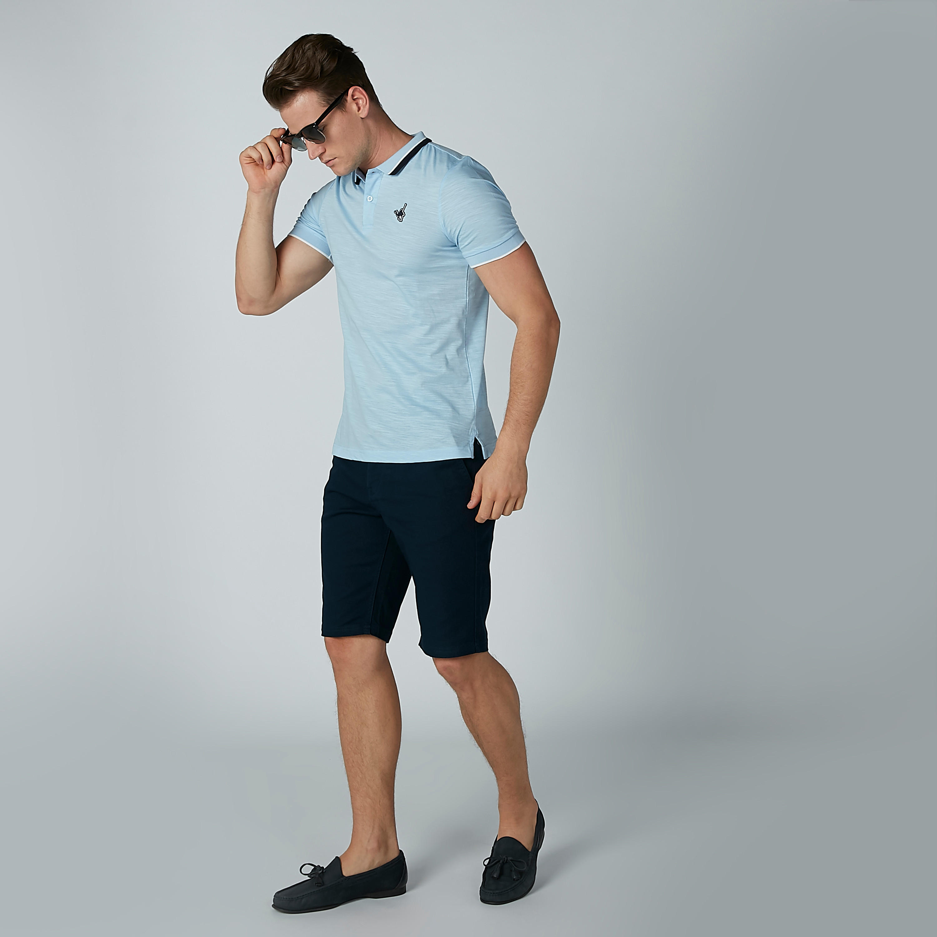 تيشرت سادة بياقة بولو وأكمام قصيرة-men-clothing-tshirtsandpolos-polos-image-1